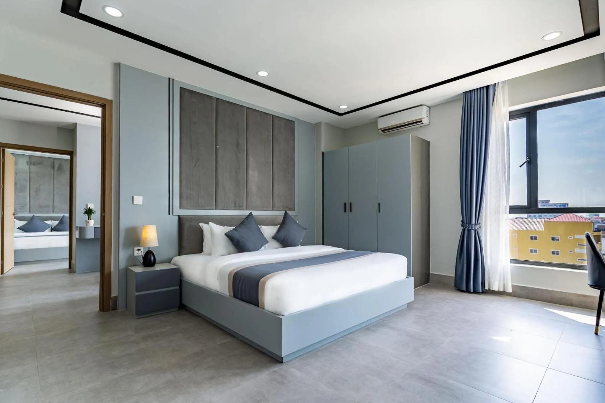 Bed in The Square Kampot Hotel