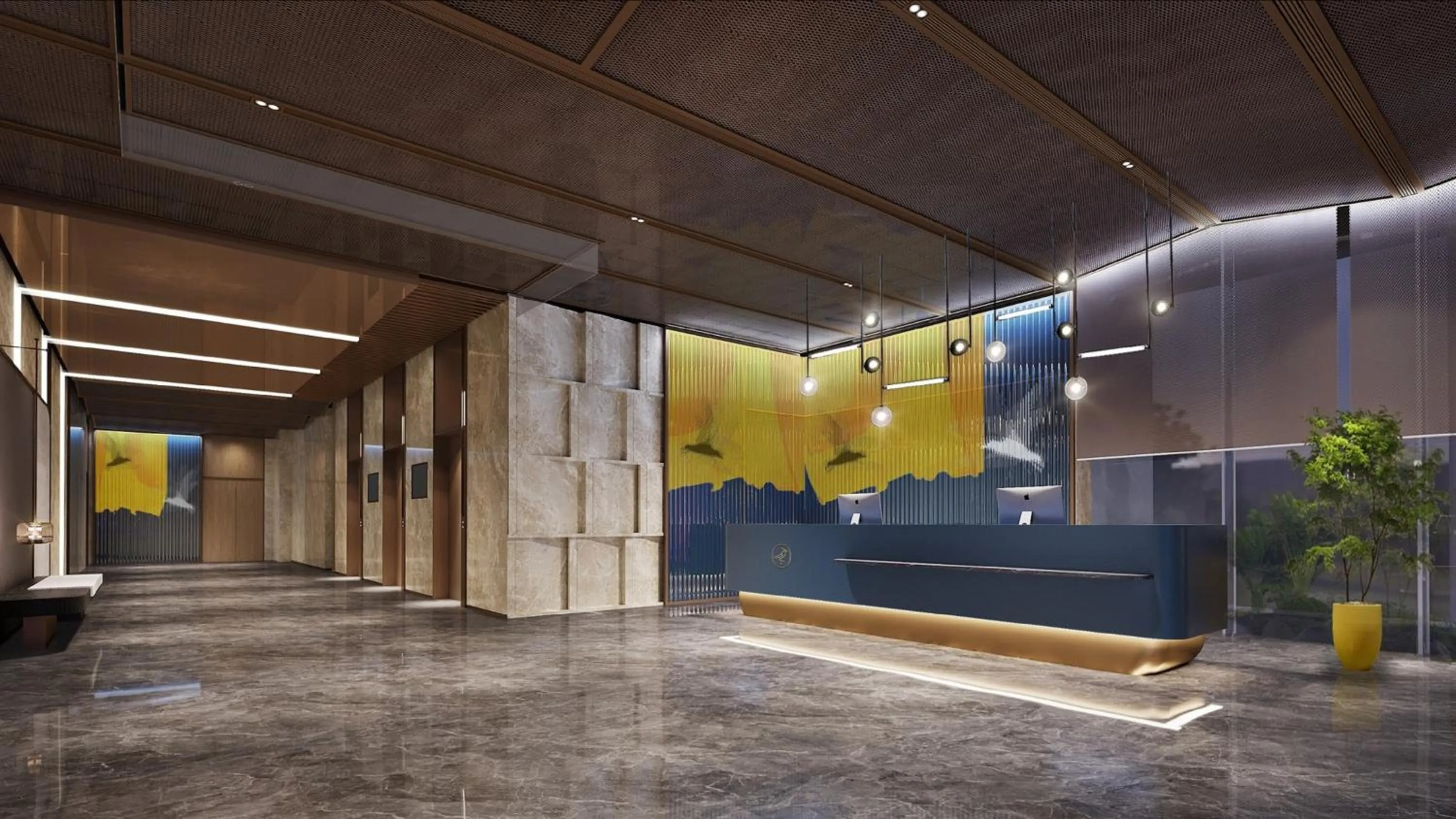 Lobby or reception in voco Hefei Binhu by IHG