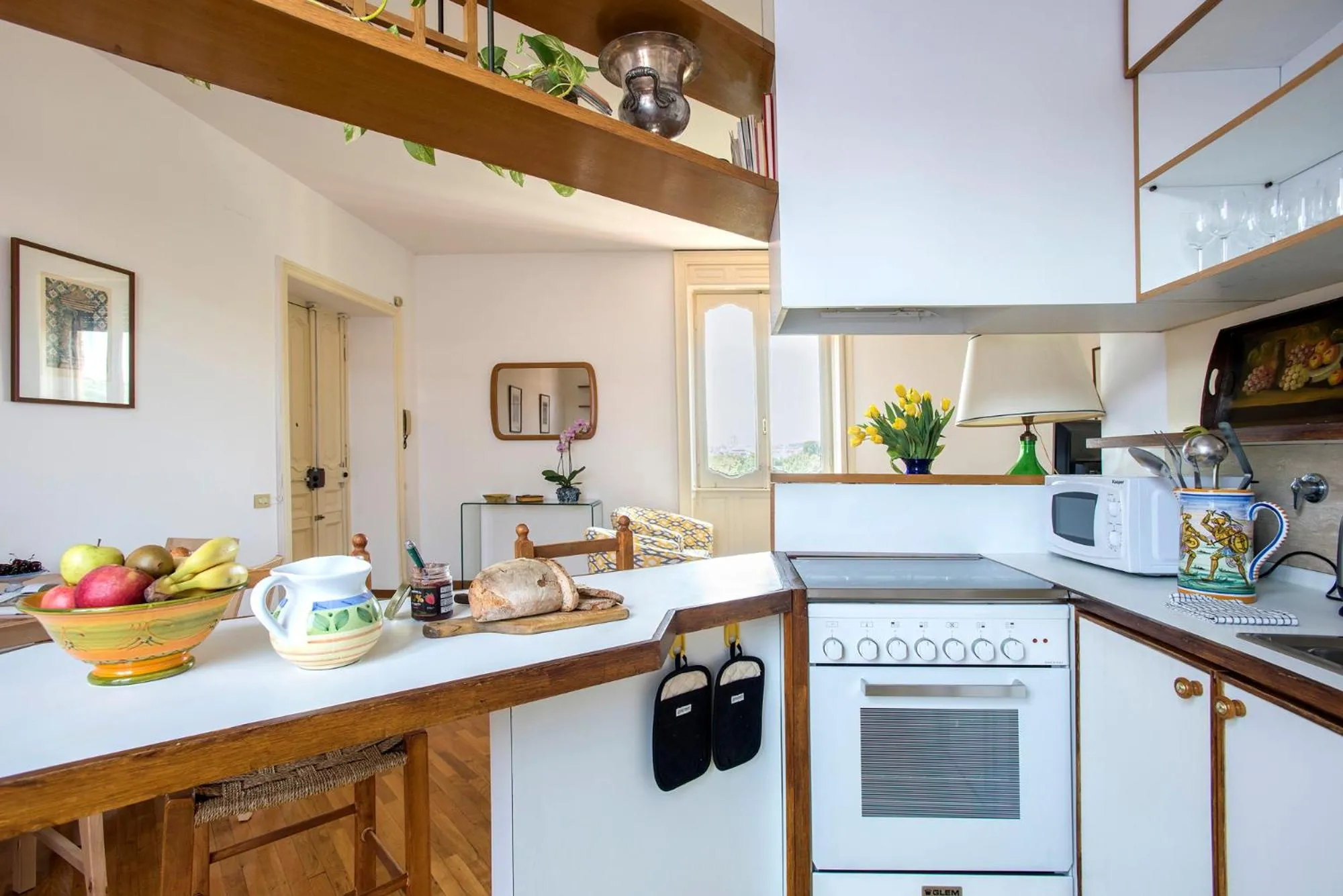 Kitchen or kitchenette in ""Bright Top Floor Apartment Vatican & Tiber View, Steps from Olympic Stadium"