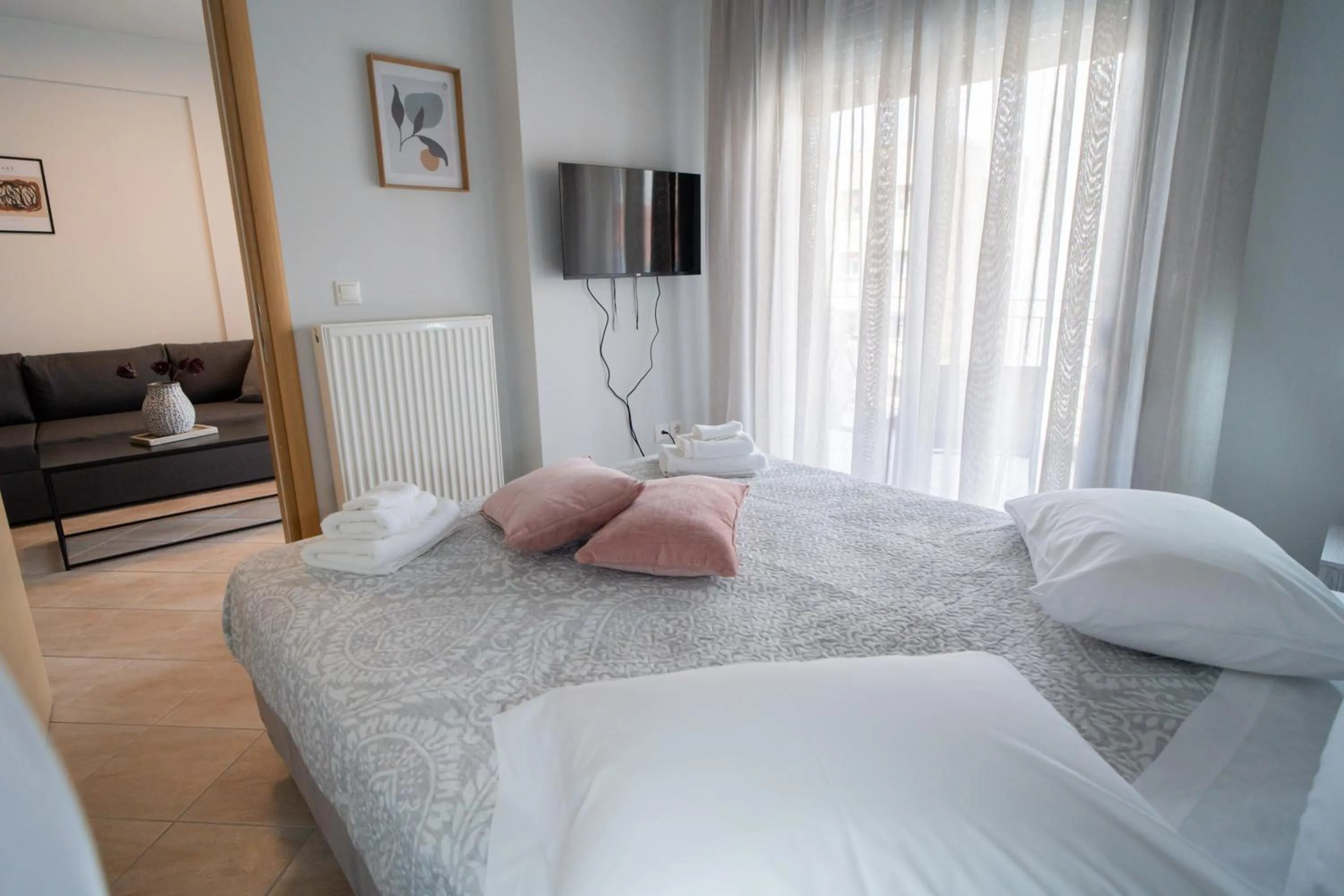 Bedroom, Bed in #S20 Chic 1 BR apartment in the centre of Volos