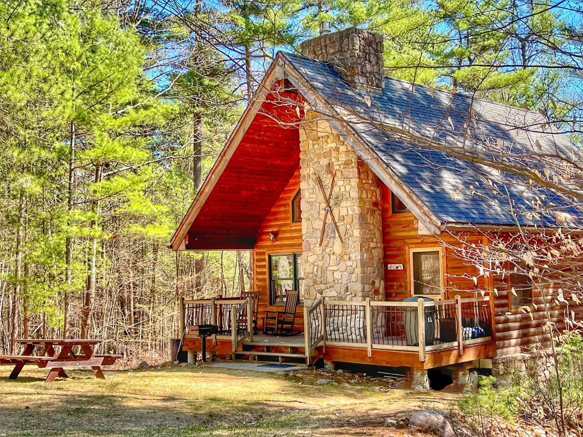 Property building in Adirondack Mountain Cabin with Hot Tub, Near Whiteface, Lake Placid, Fire Pit, Game Rm