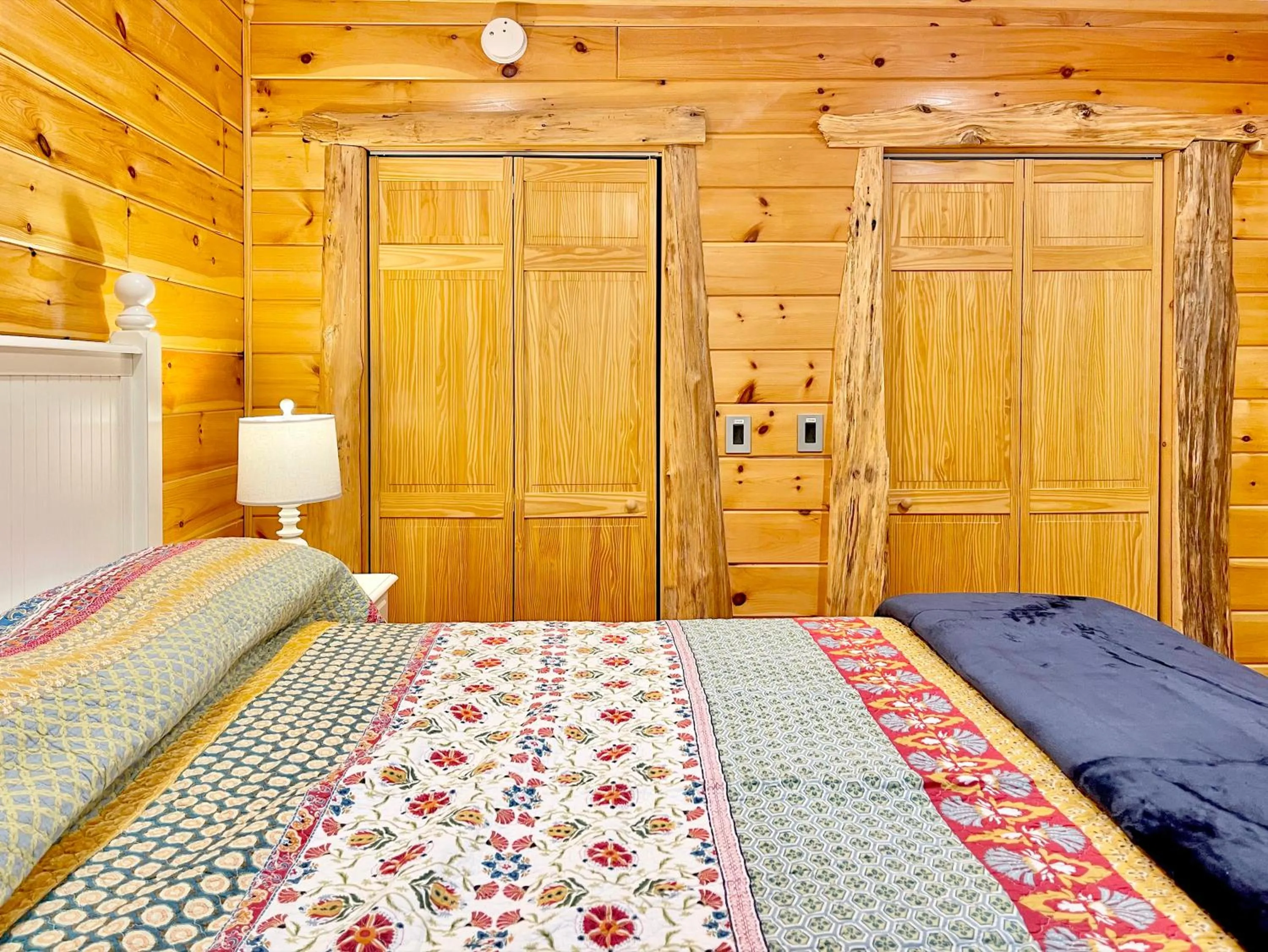 Bed in Adirondack Mountain Cabin with Hot Tub, Near Whiteface, Lake Placid, Fire Pit, Game Rm