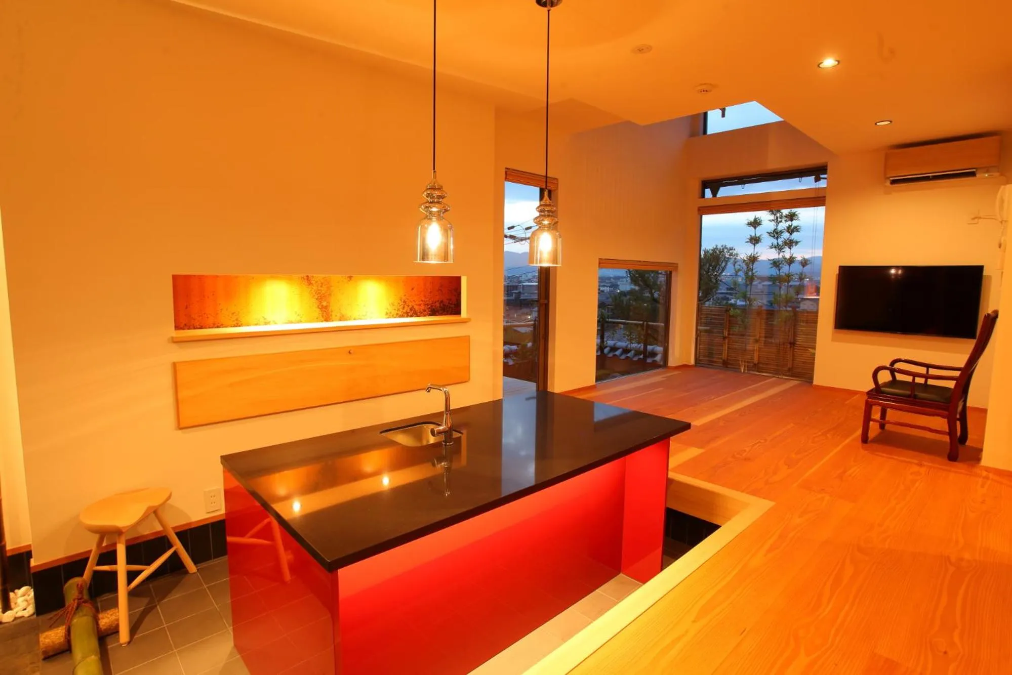 Kitchen or kitchenette in Sanjoubou Sansou villa