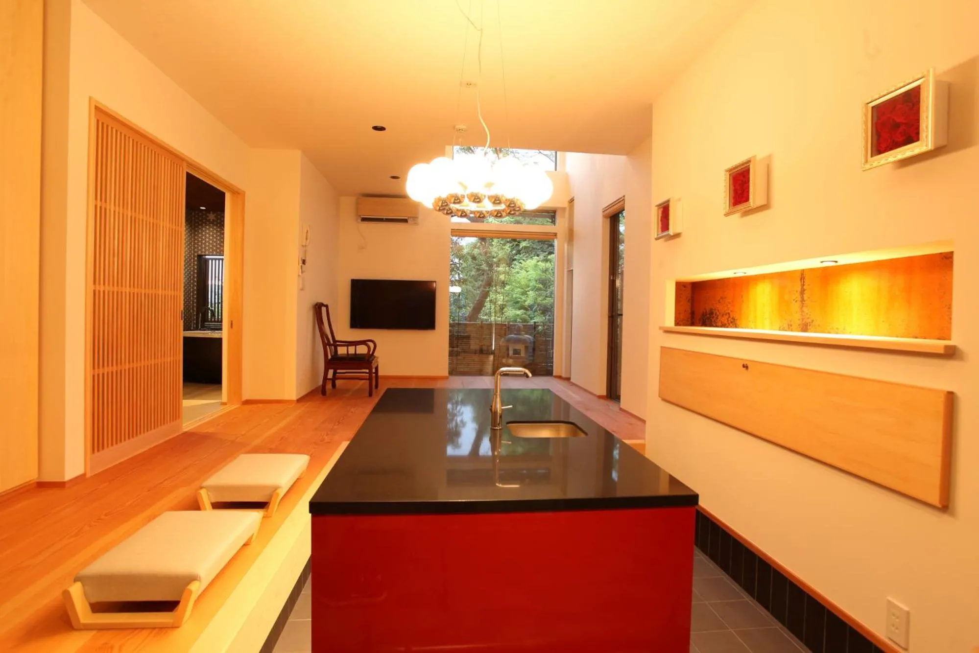 Kitchen or kitchenette in Sanjoubou Sansou villa