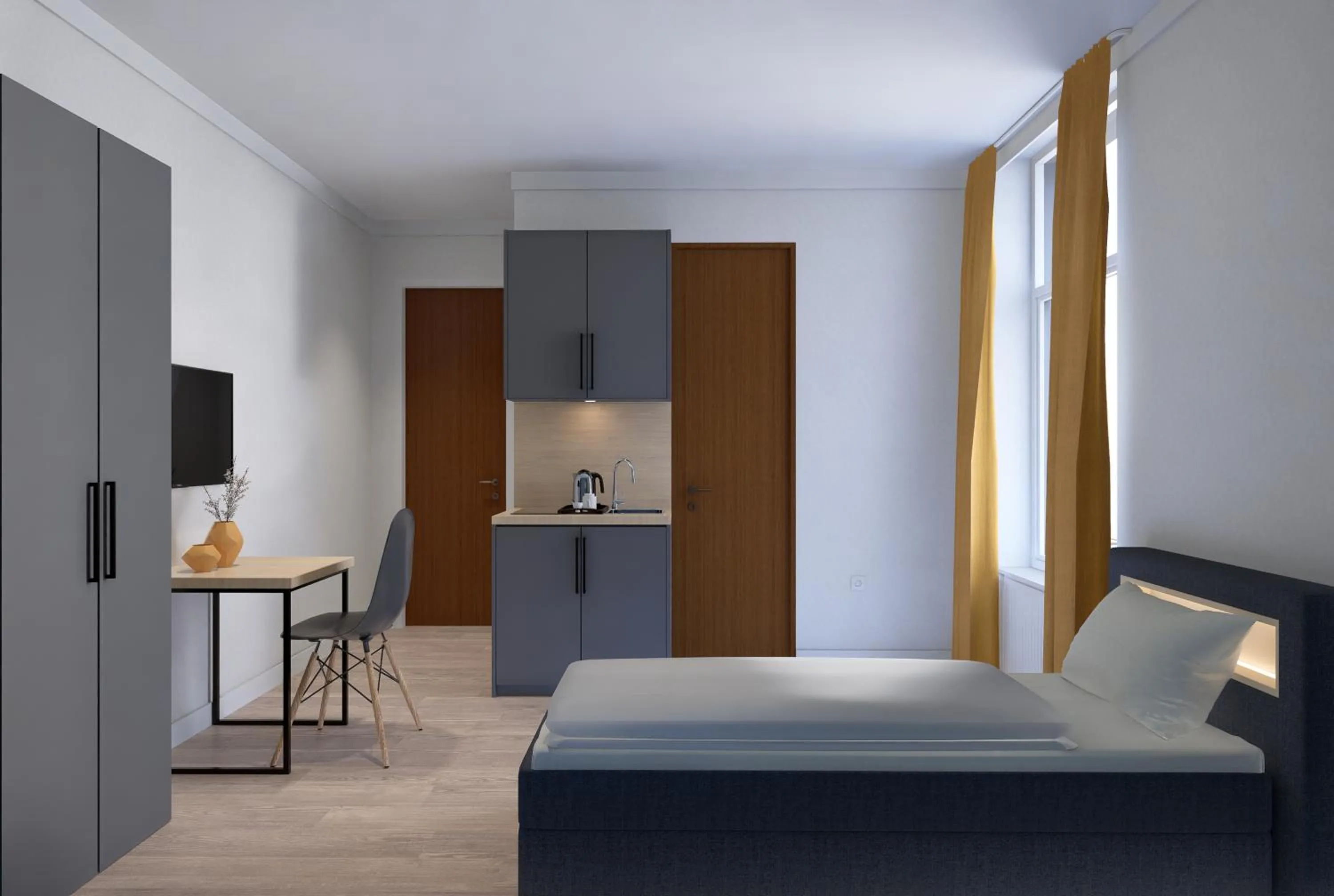 Bedroom, Bed in Antares Apartments