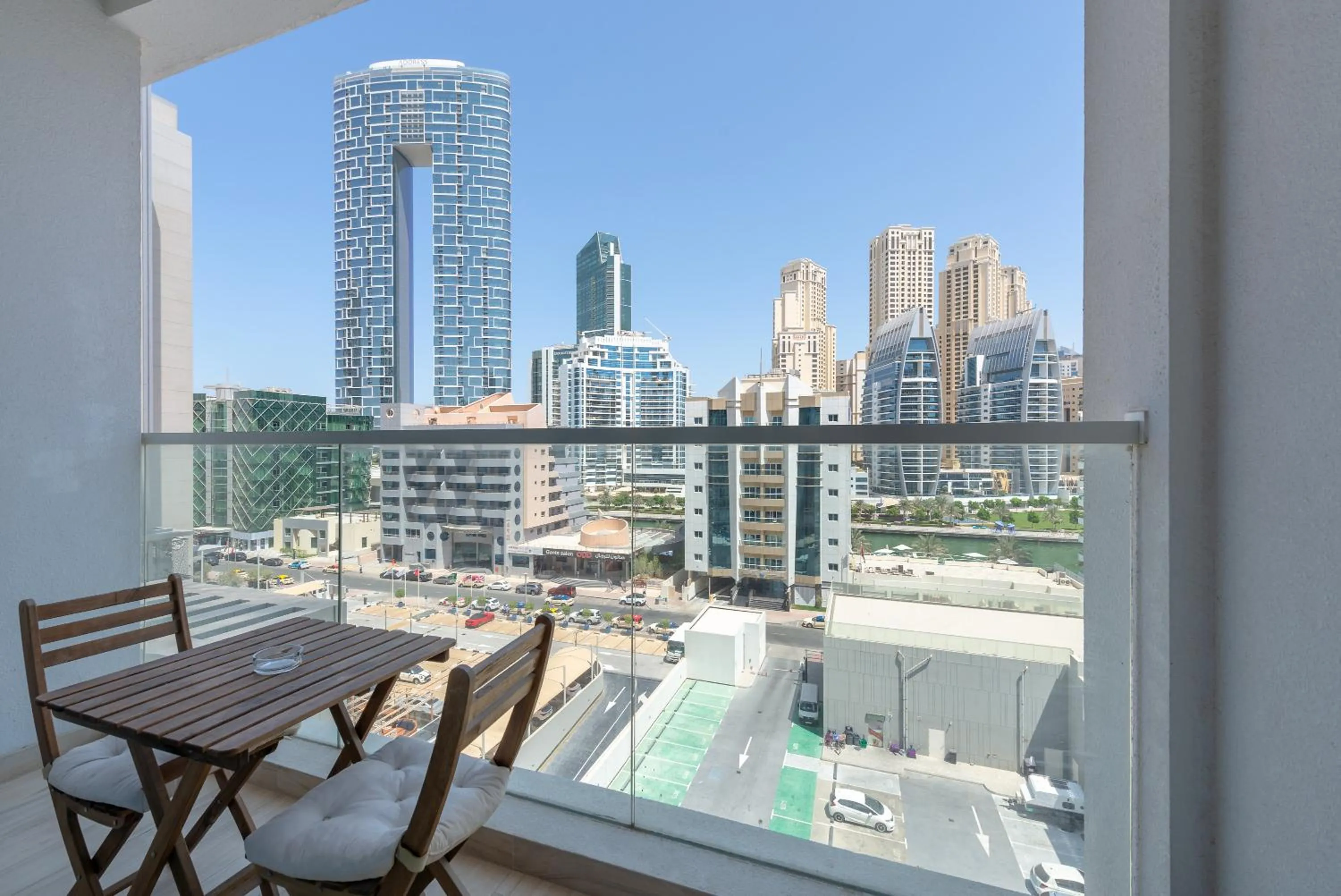 Balcony/Terrace in Marco Polo - Studio with Marina View, Huge Balcony in Marina