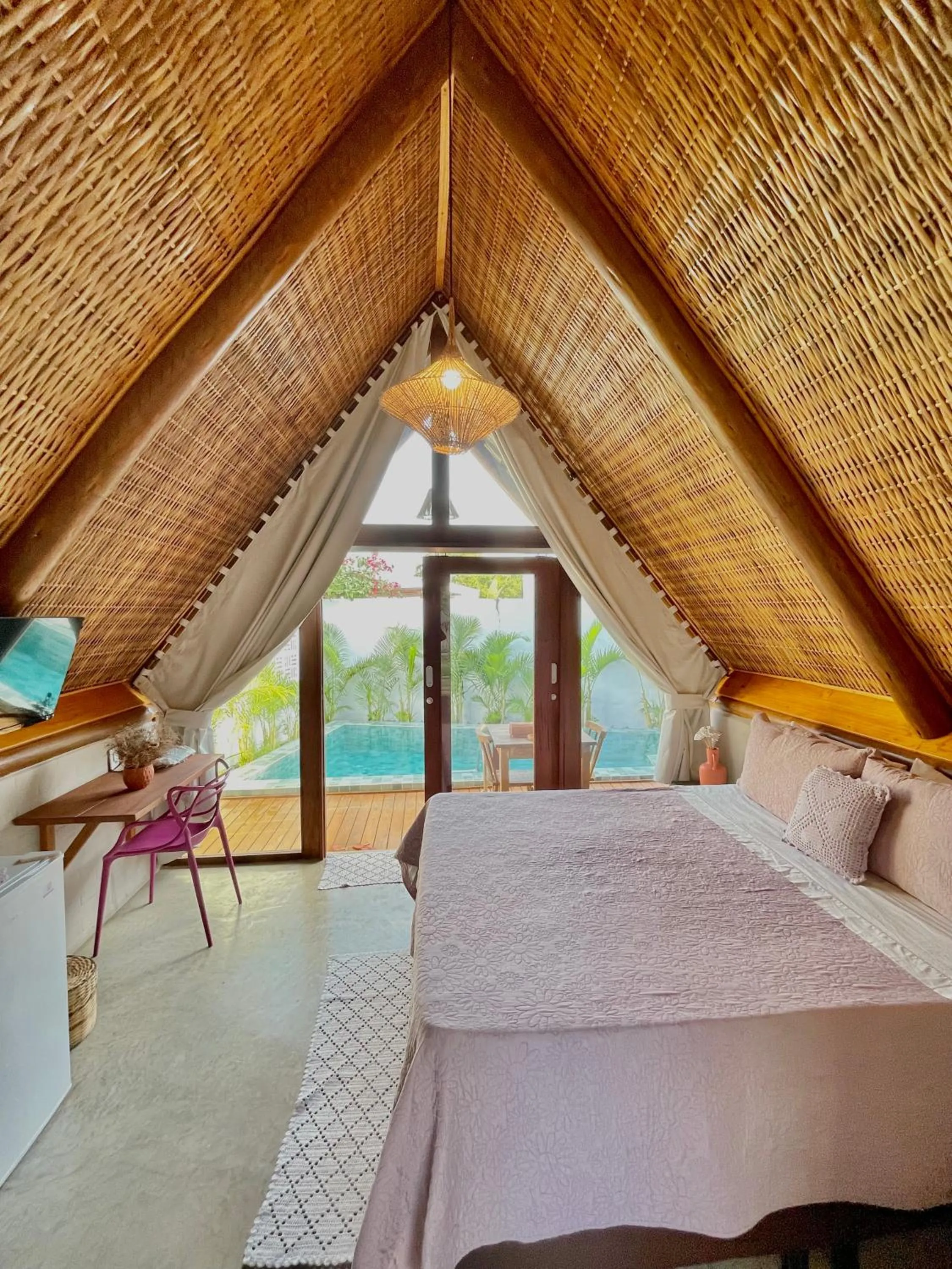 Bed in Pousada Villa di Luna