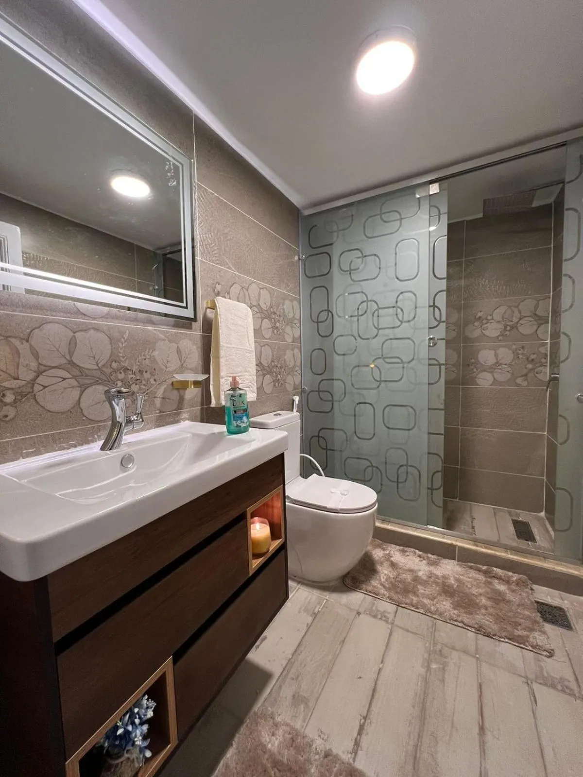 Bathroom in downtown Family Suites