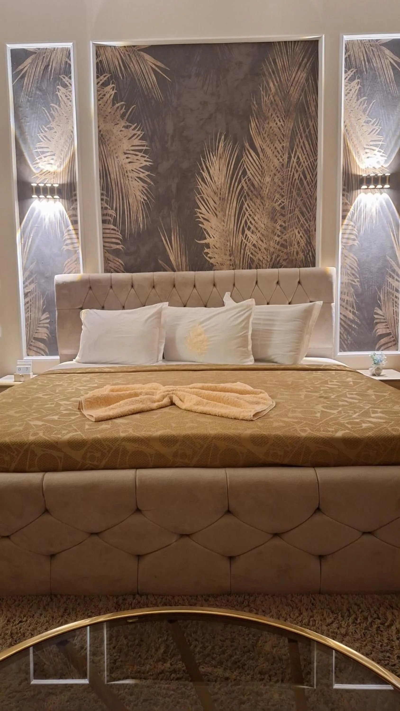 Bed in downtown Family Suites