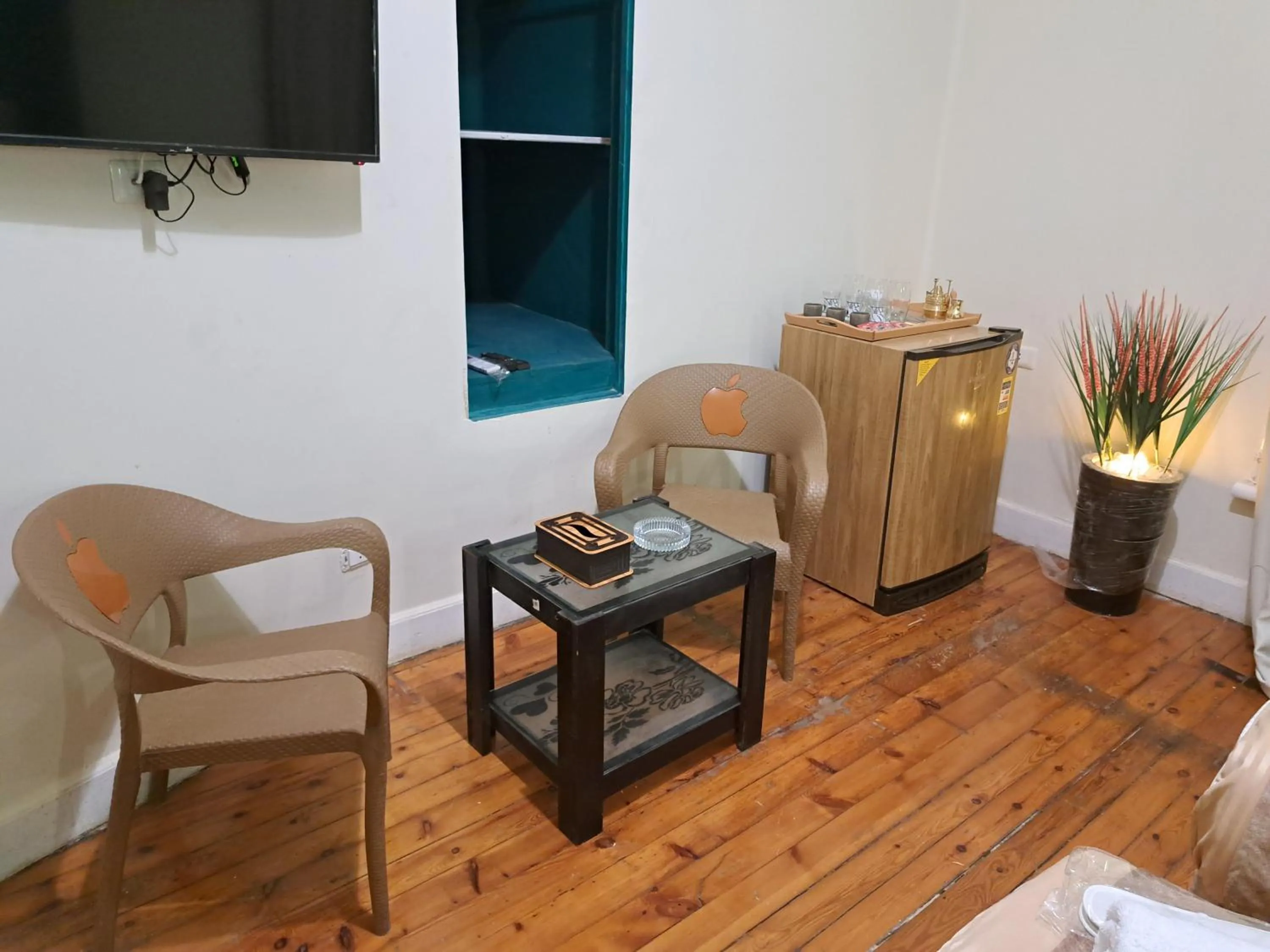 Seating area in downtown Family Suites