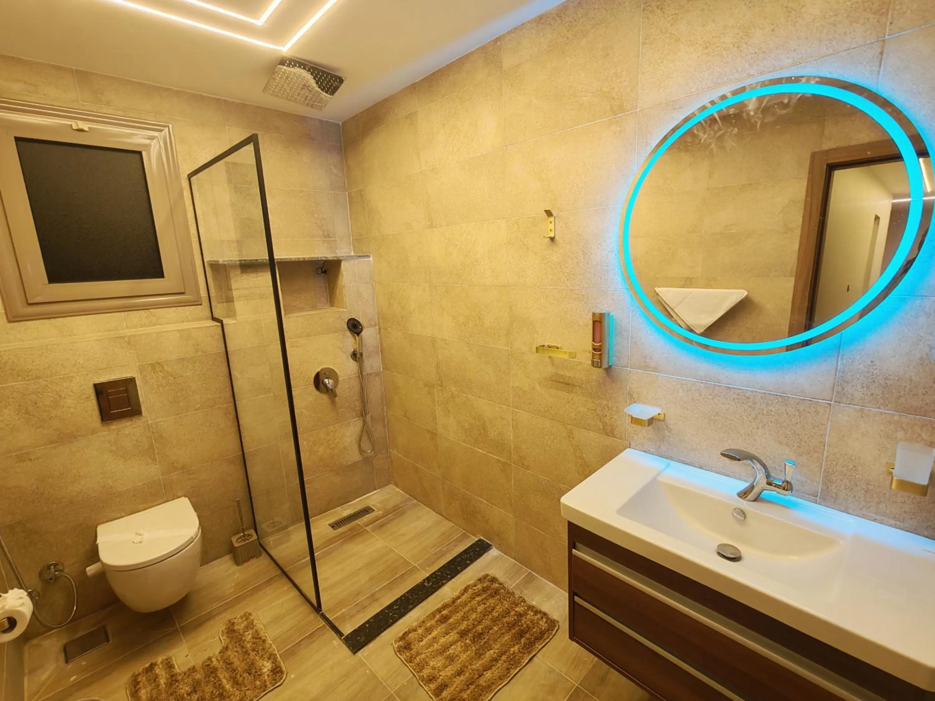 Bathroom in downtown Family Suites