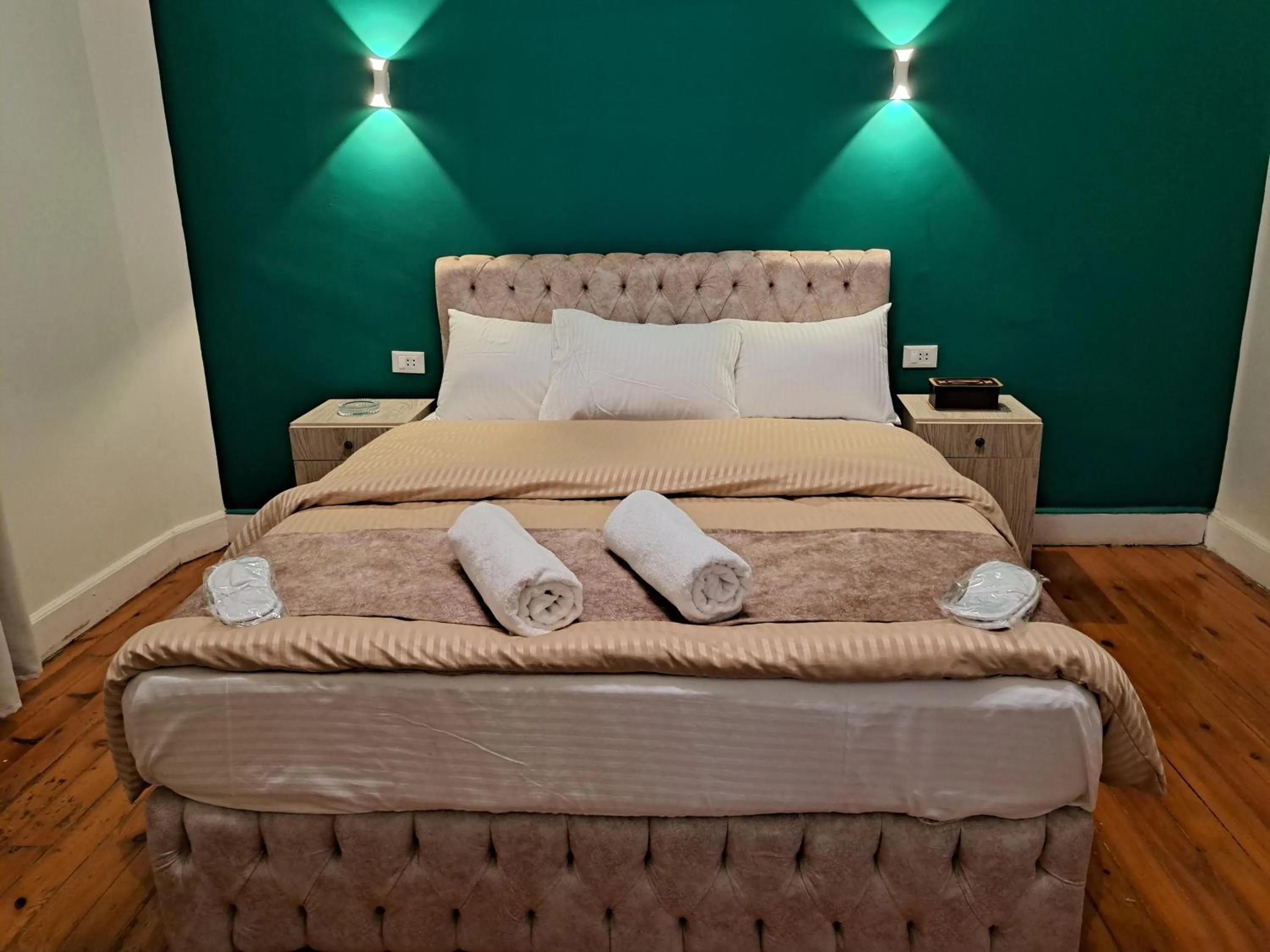 Bed in downtown Family Suites