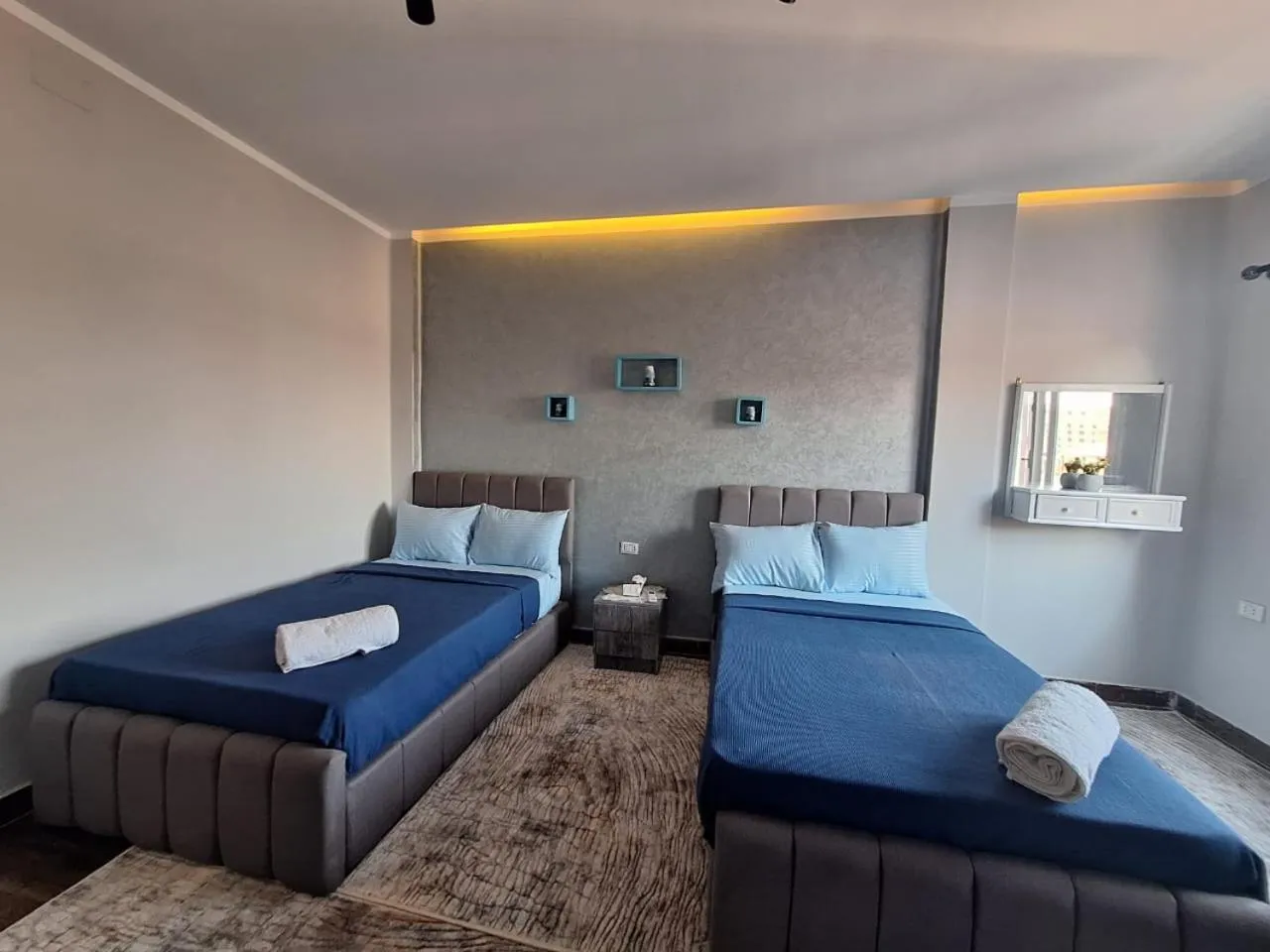 Bedroom, Bed in downtown Family Suites