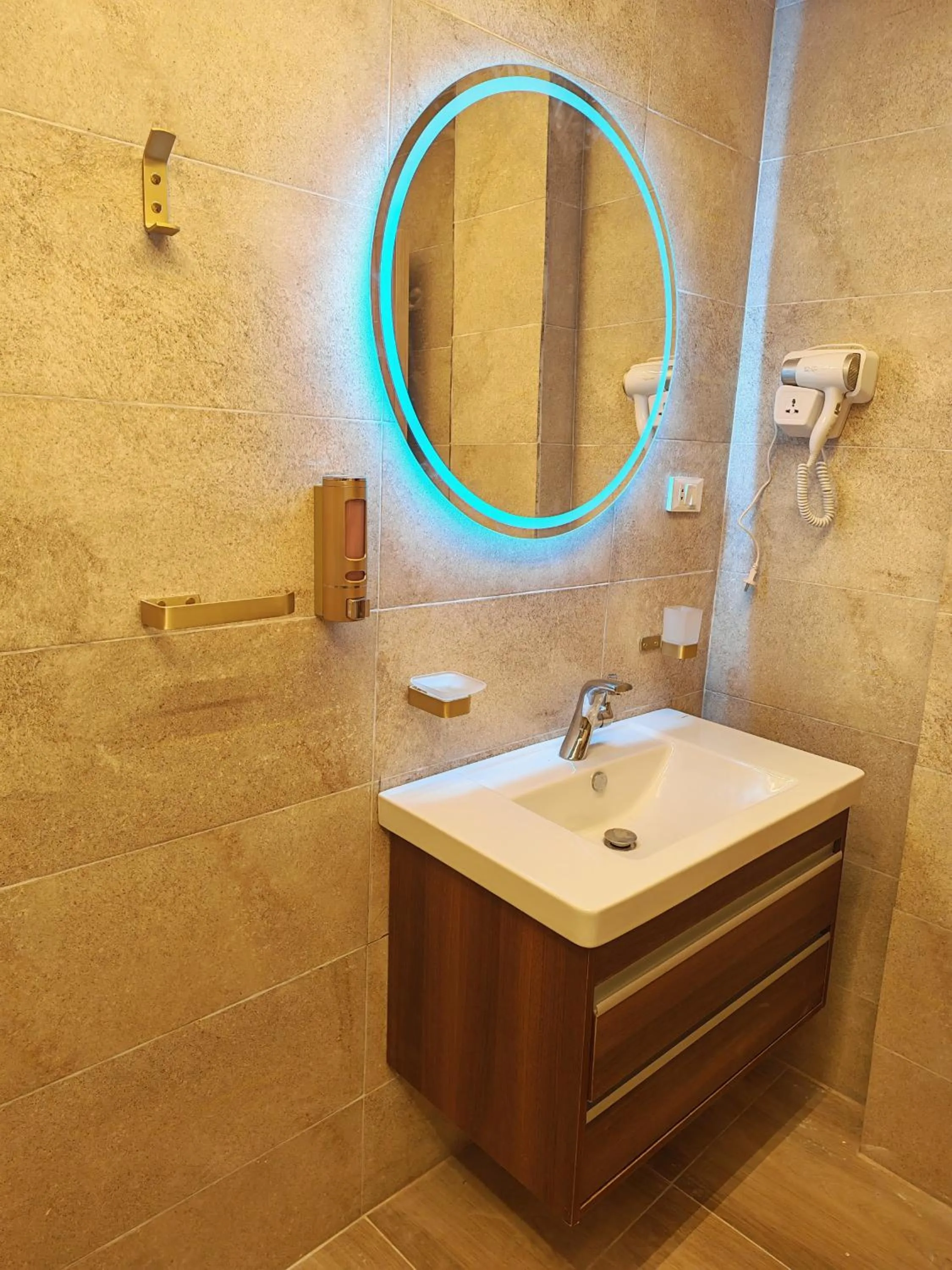 Bathroom in downtown Family Suites