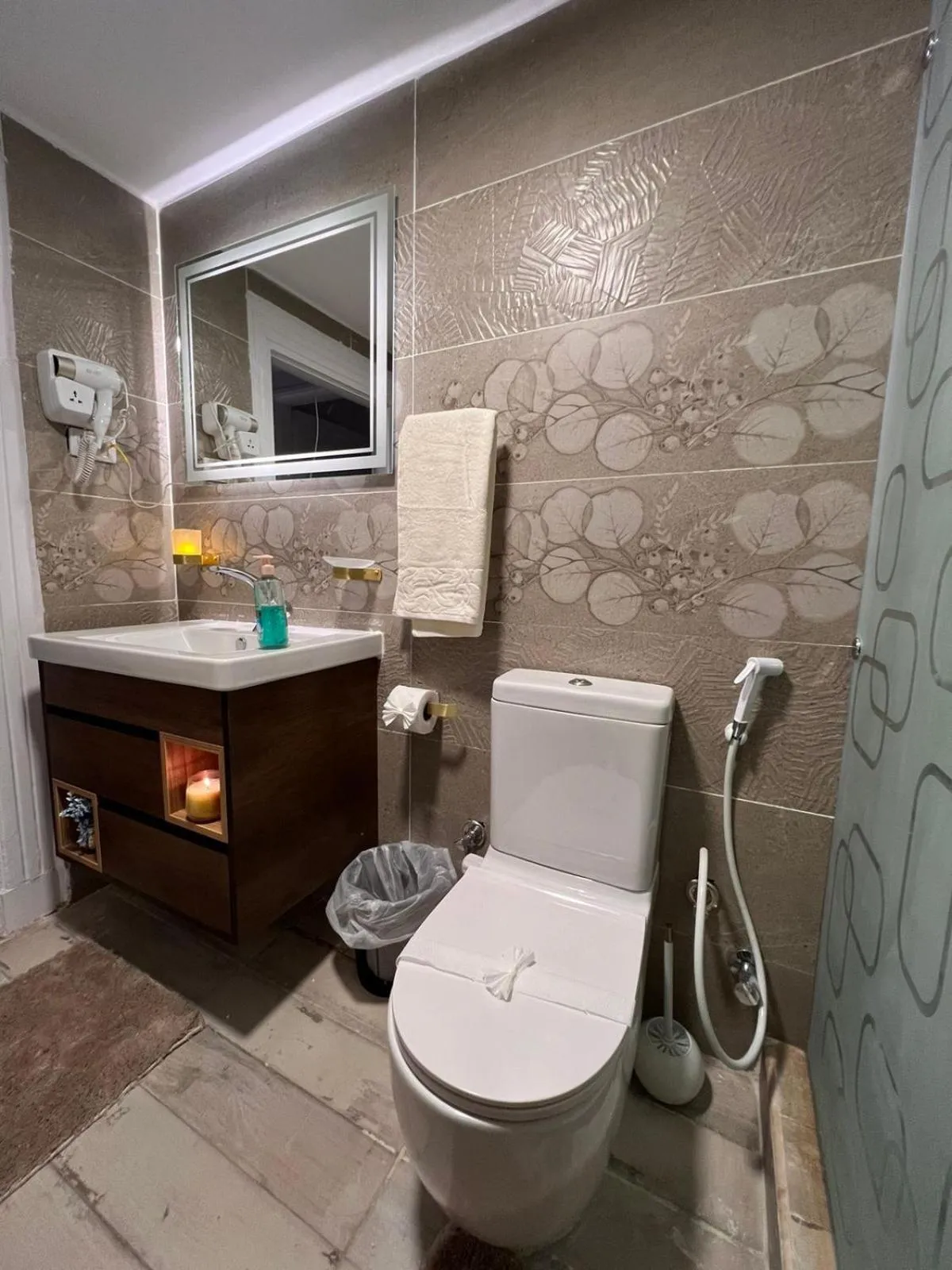 Bathroom in downtown Family Suites