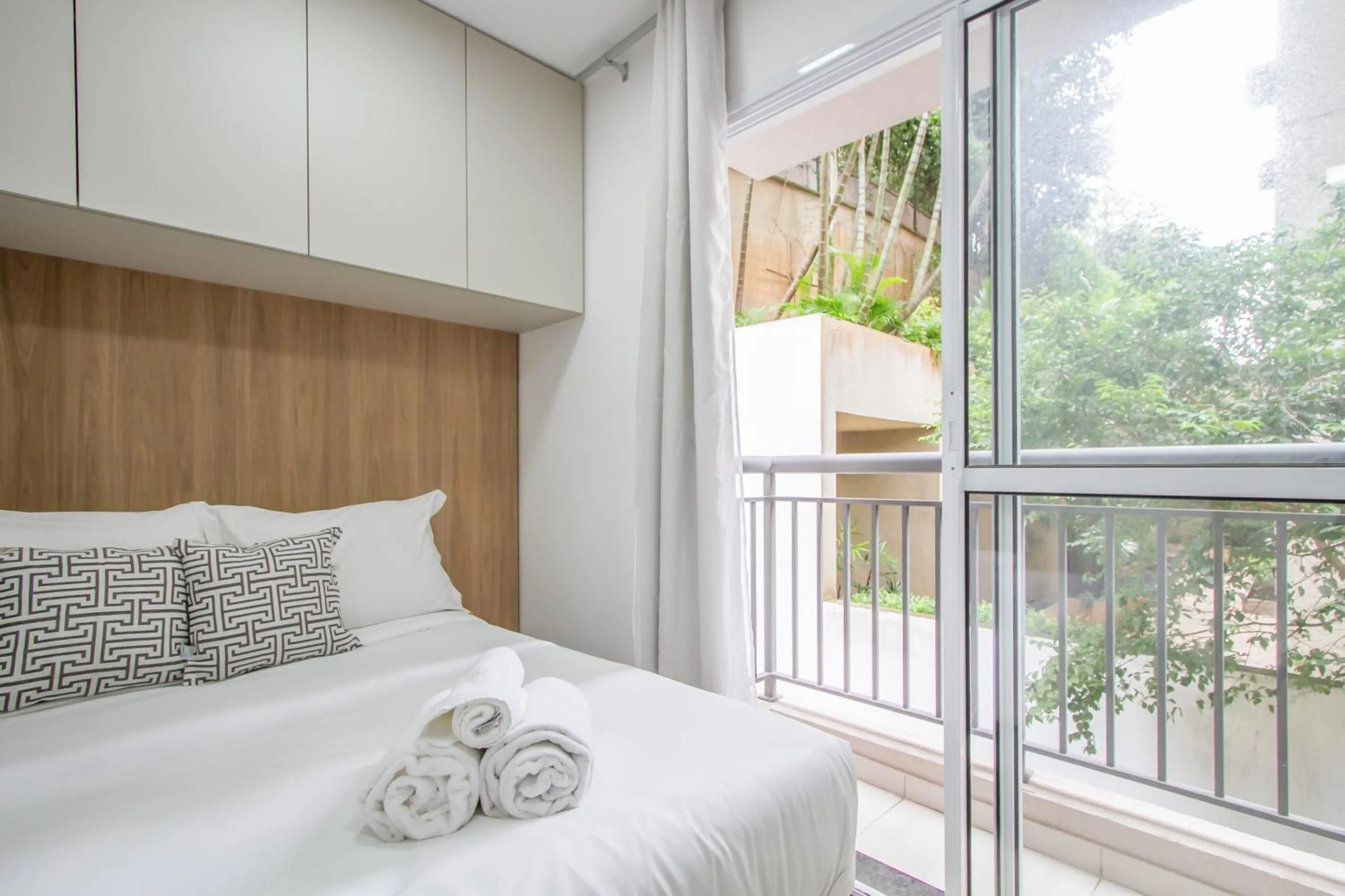 Balcony/Terrace, Bed in 360 Ascent Paulista