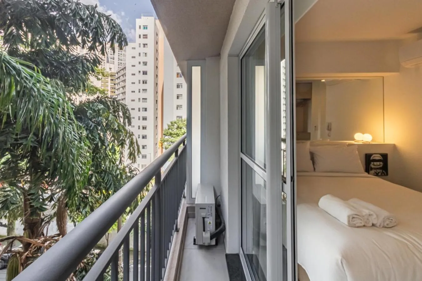 Balcony/Terrace, Bed in 360 Ascent Paulista