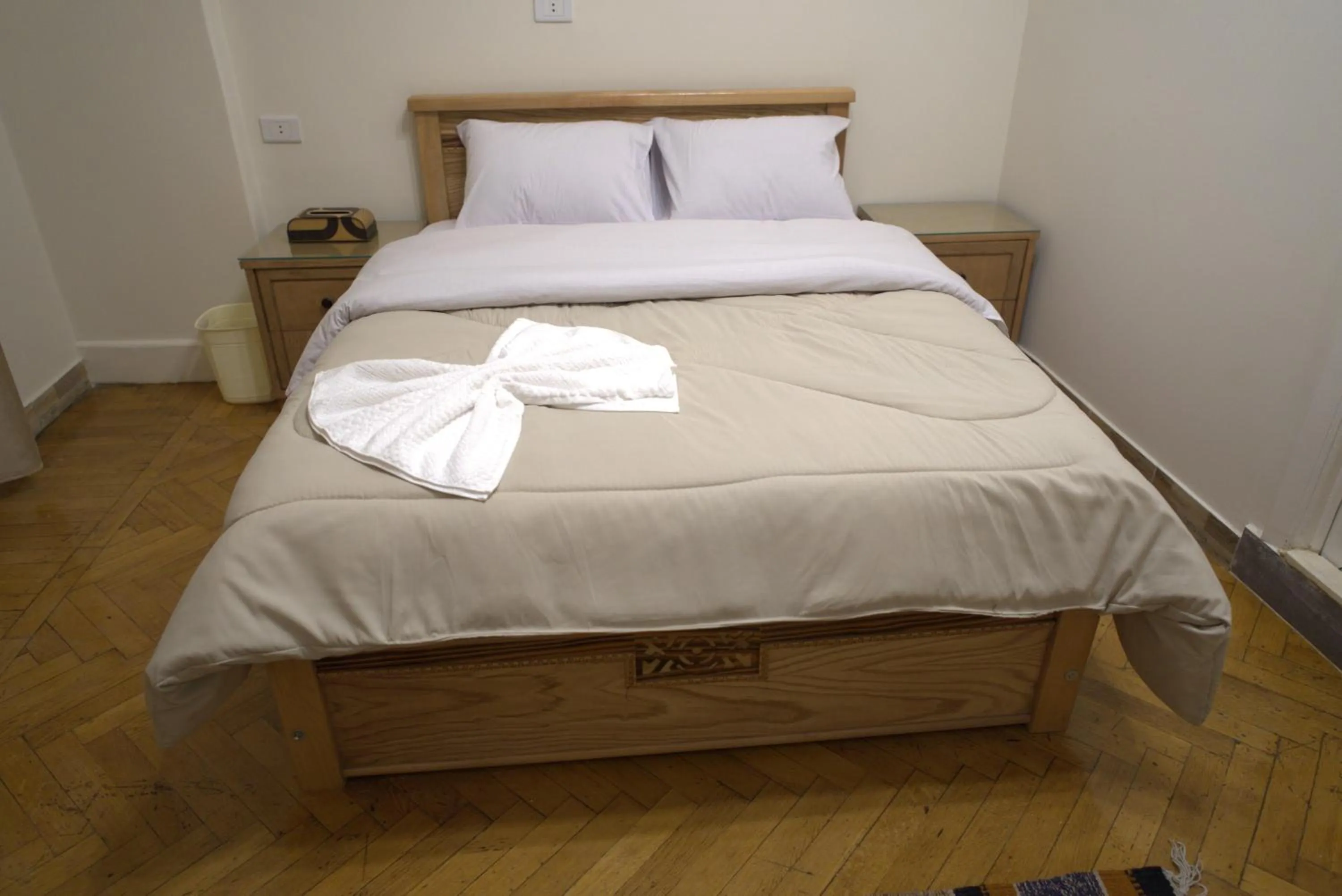 Bed in Central Cairo Hotel