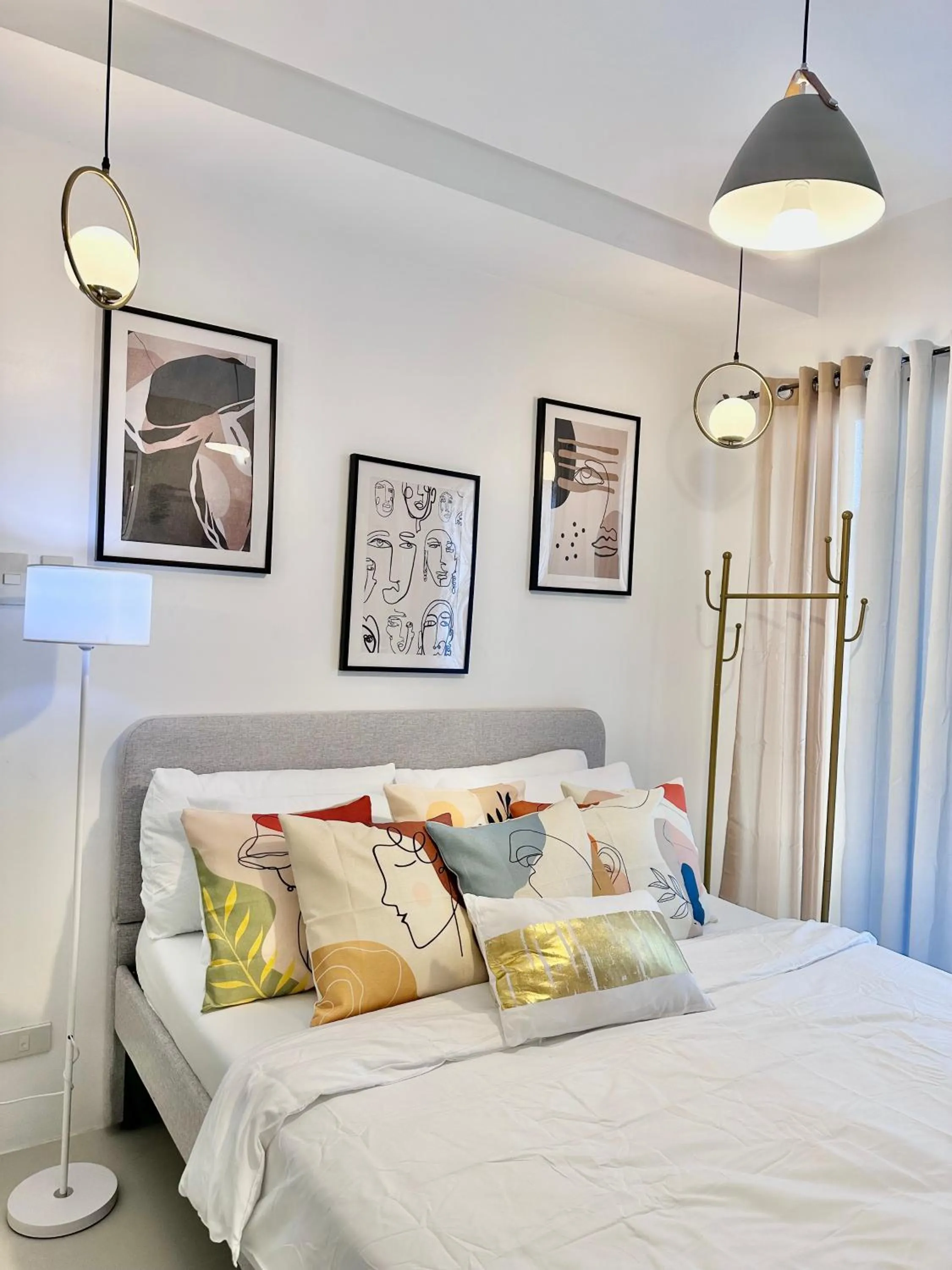 Bed in Scandinavian 1 BR beside SM CDO w POOL and Netflix