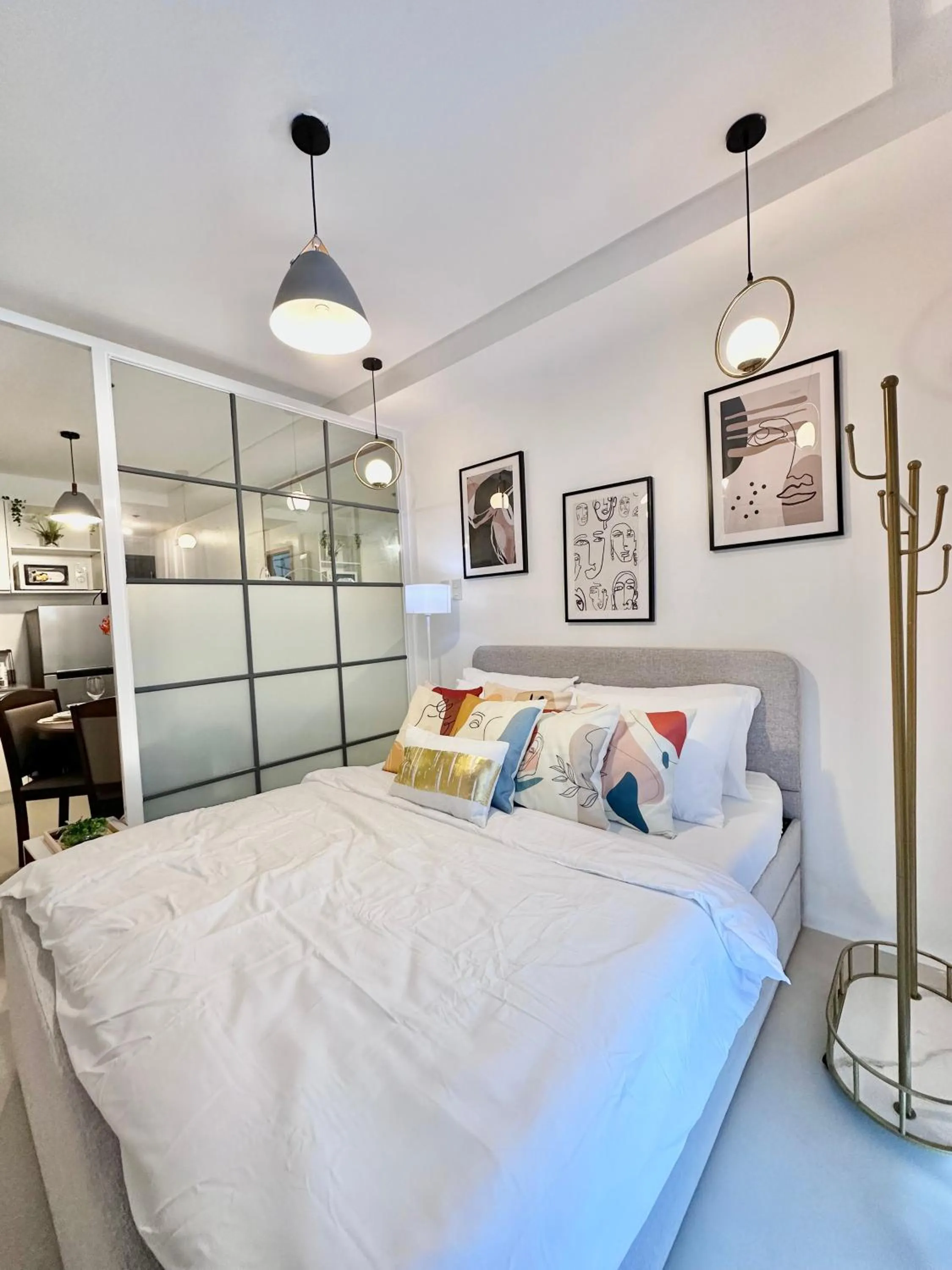 Bed in Scandinavian 1 BR beside SM CDO w POOL and Netflix