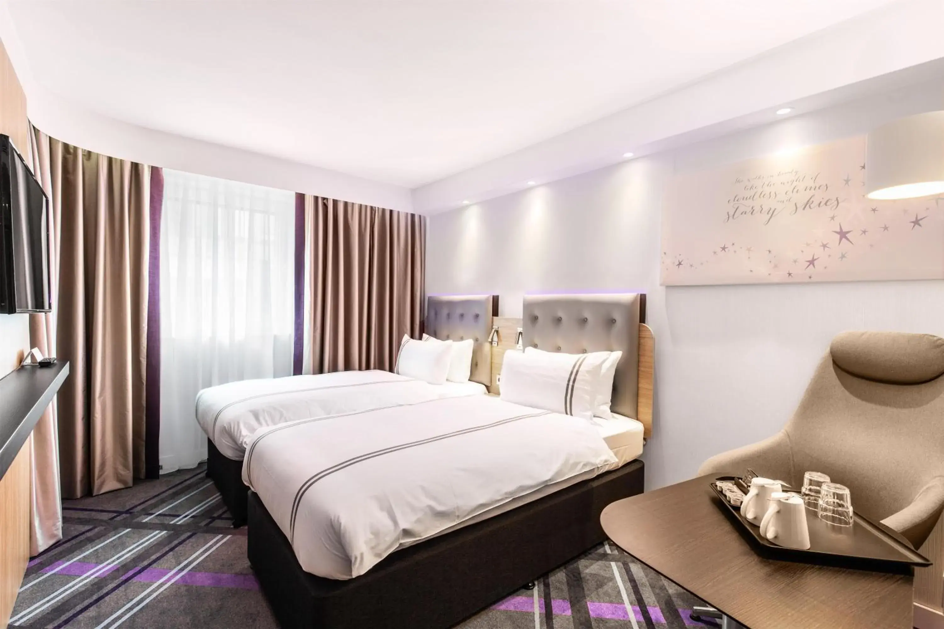 Bedroom, Bed in Premier Inn Hamburg City Hammerbrook Bedroom, Bed in Premier Inn Hamburg City Hammerbrook