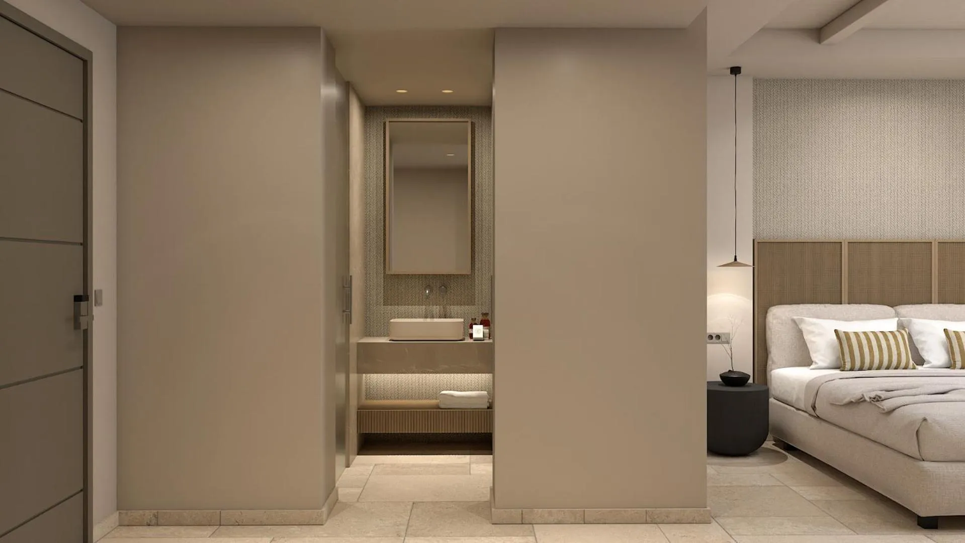 Bathroom, Bed in Atlantica Callisto