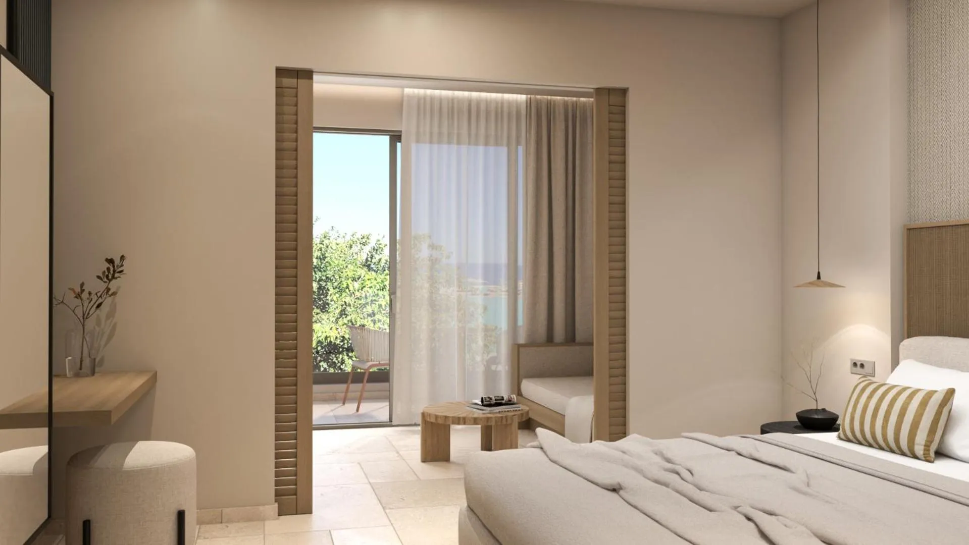 View (from property/room), Bed in Atlantica Callisto