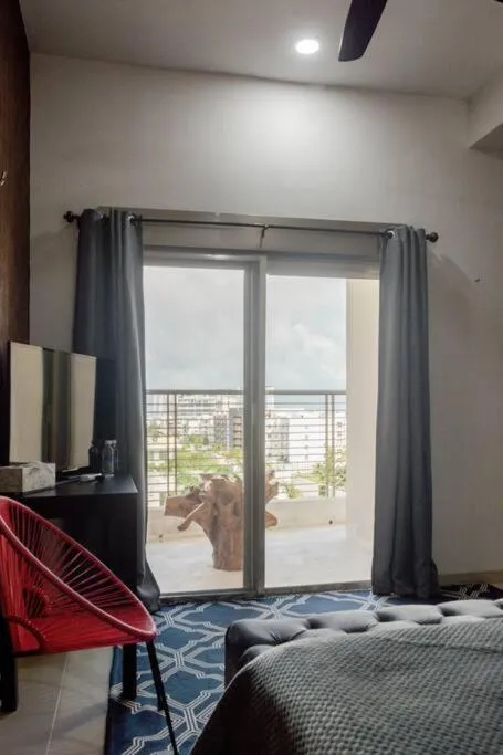 Bed in Hermoso Penthouse Rooftop con alberca