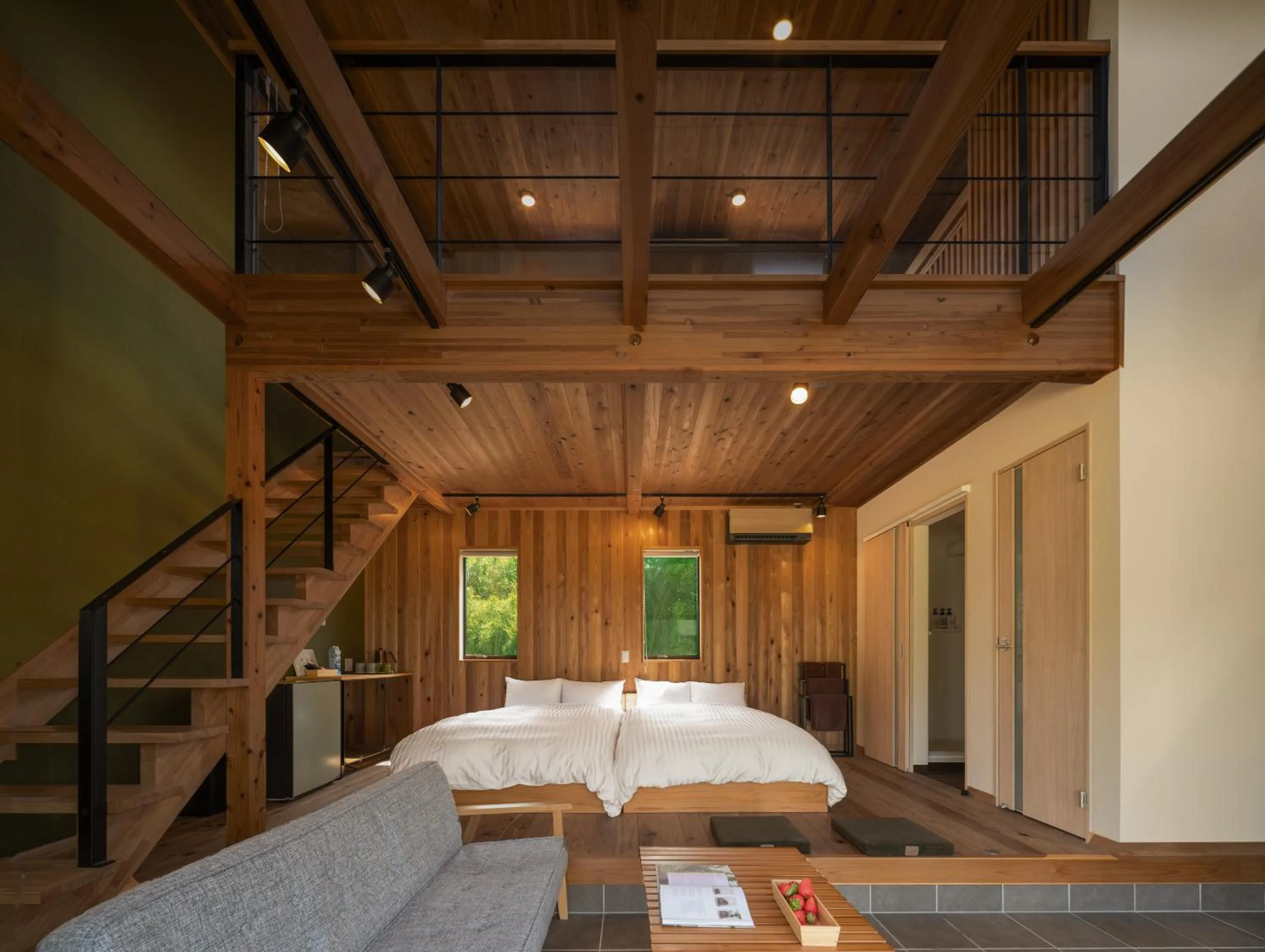 Bed in THE FARM Resort Japan