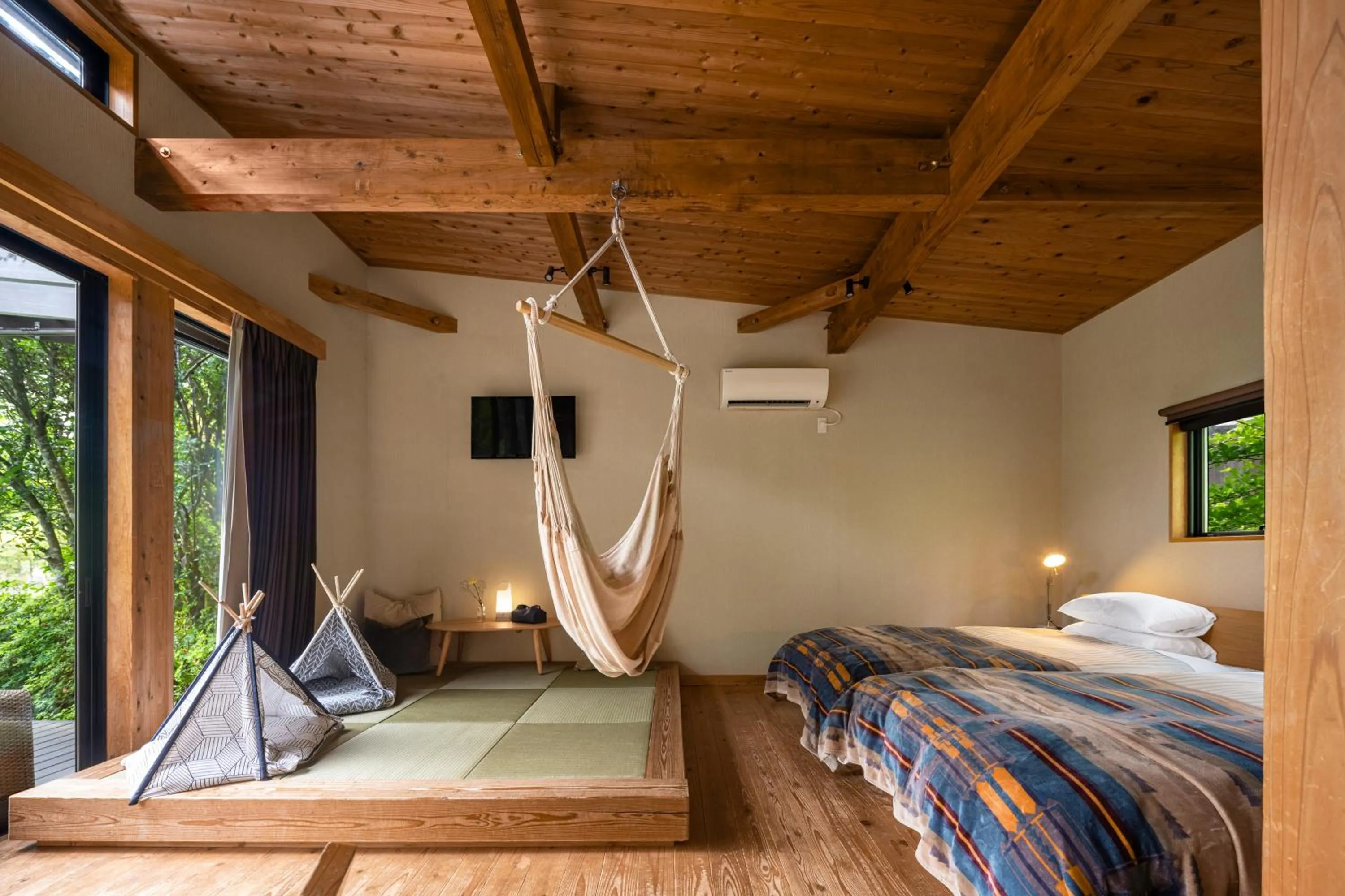 Photo of the whole room, Bed in THE FARM Resort Japan