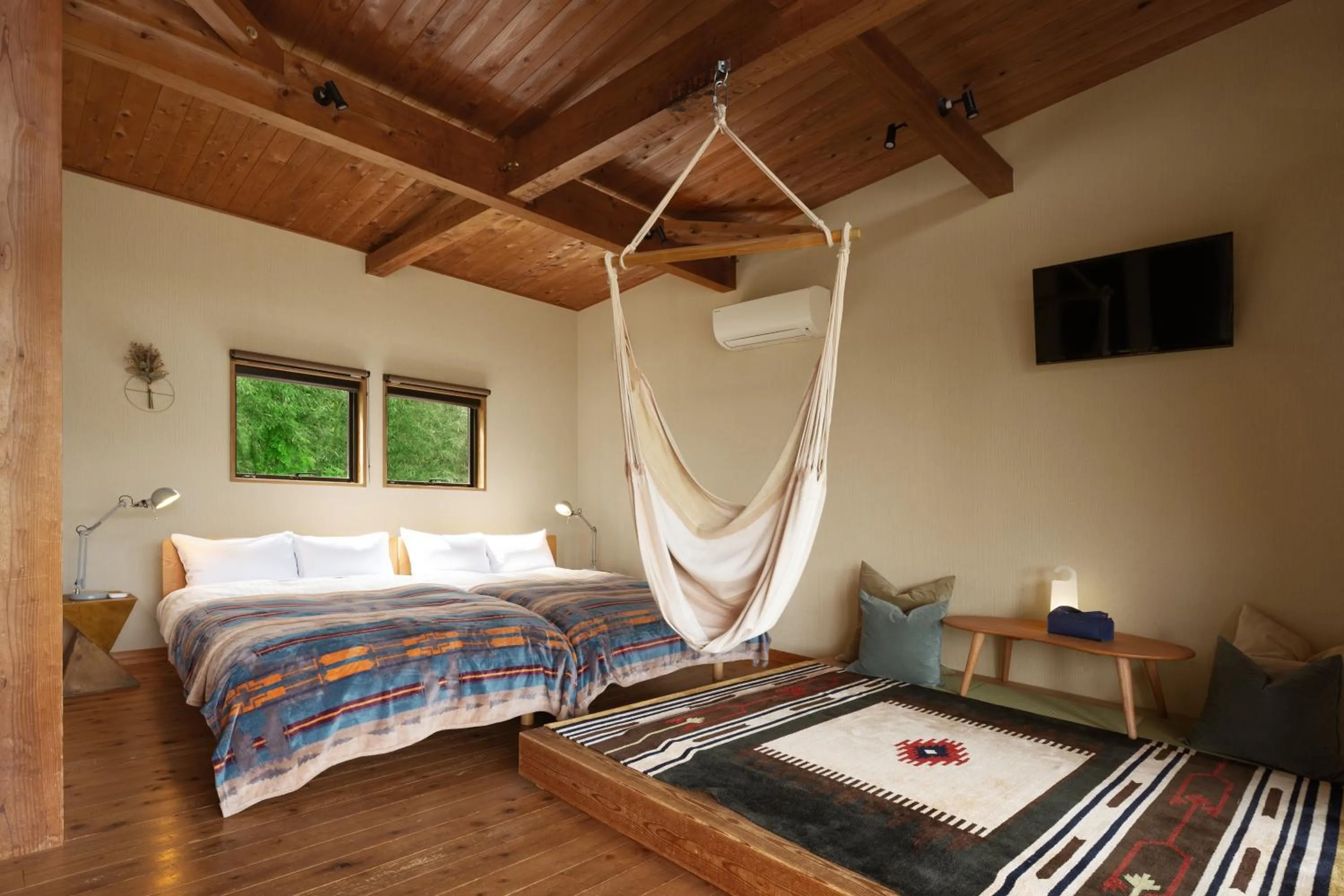 Bed in THE FARM Resort Japan