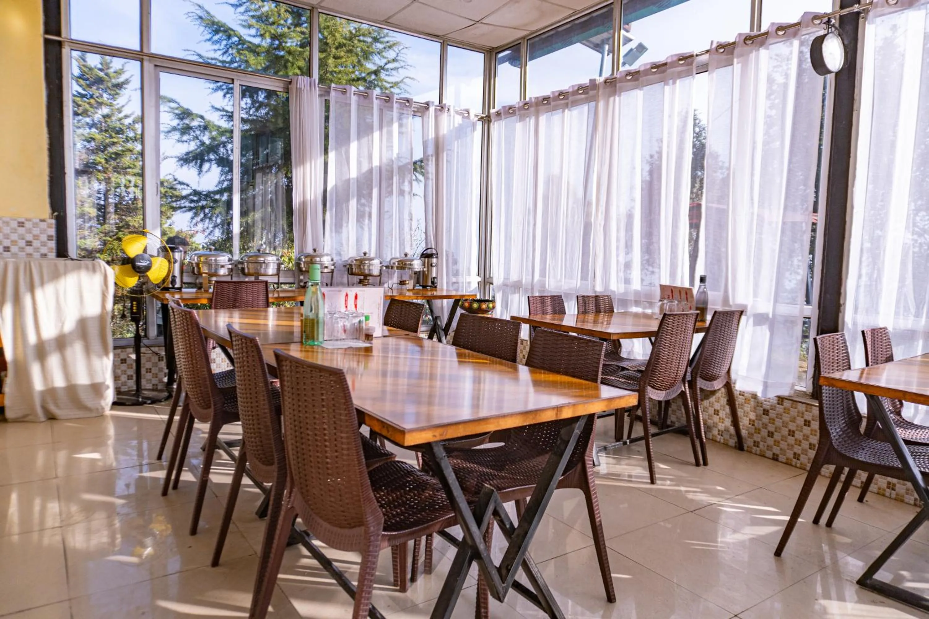 Restaurant/places to eat in Kana Mud An Ethnic Village Resort - Beautiful View of Gangotri Mountains