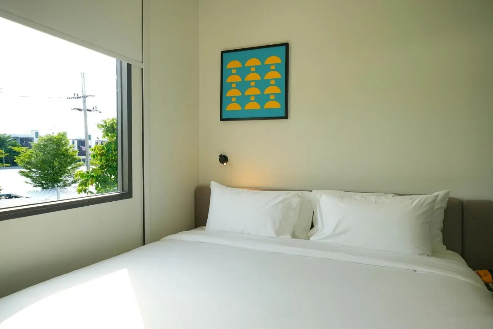 View (from property/room), Bed in GO Hotel Chonburi at Central Chonburi View (from property/room), Bed in GO Hotel Chonburi at Central Chonburi