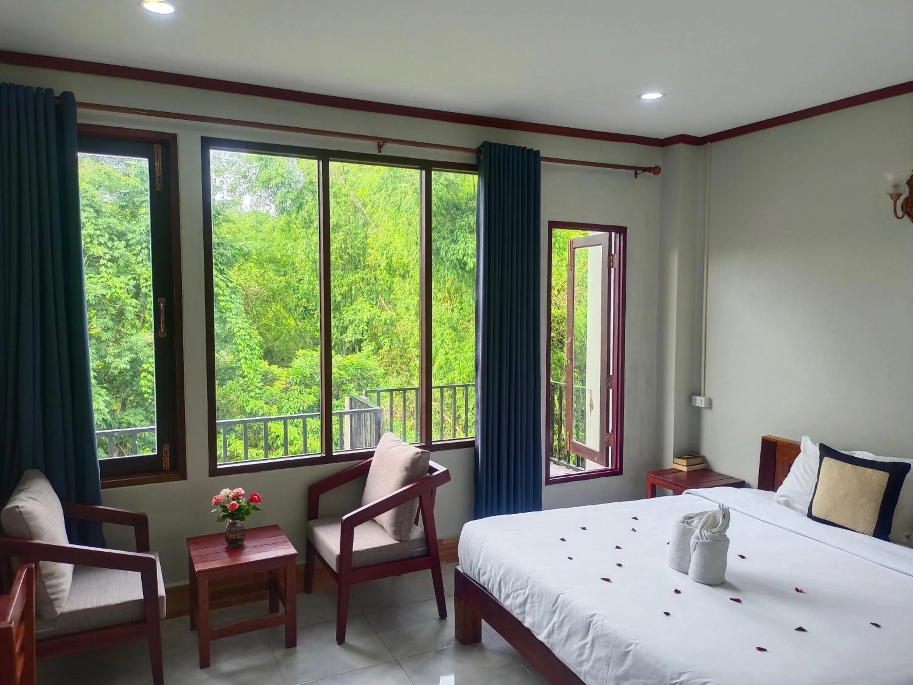 Bed in Vang Vieng Champa Resort