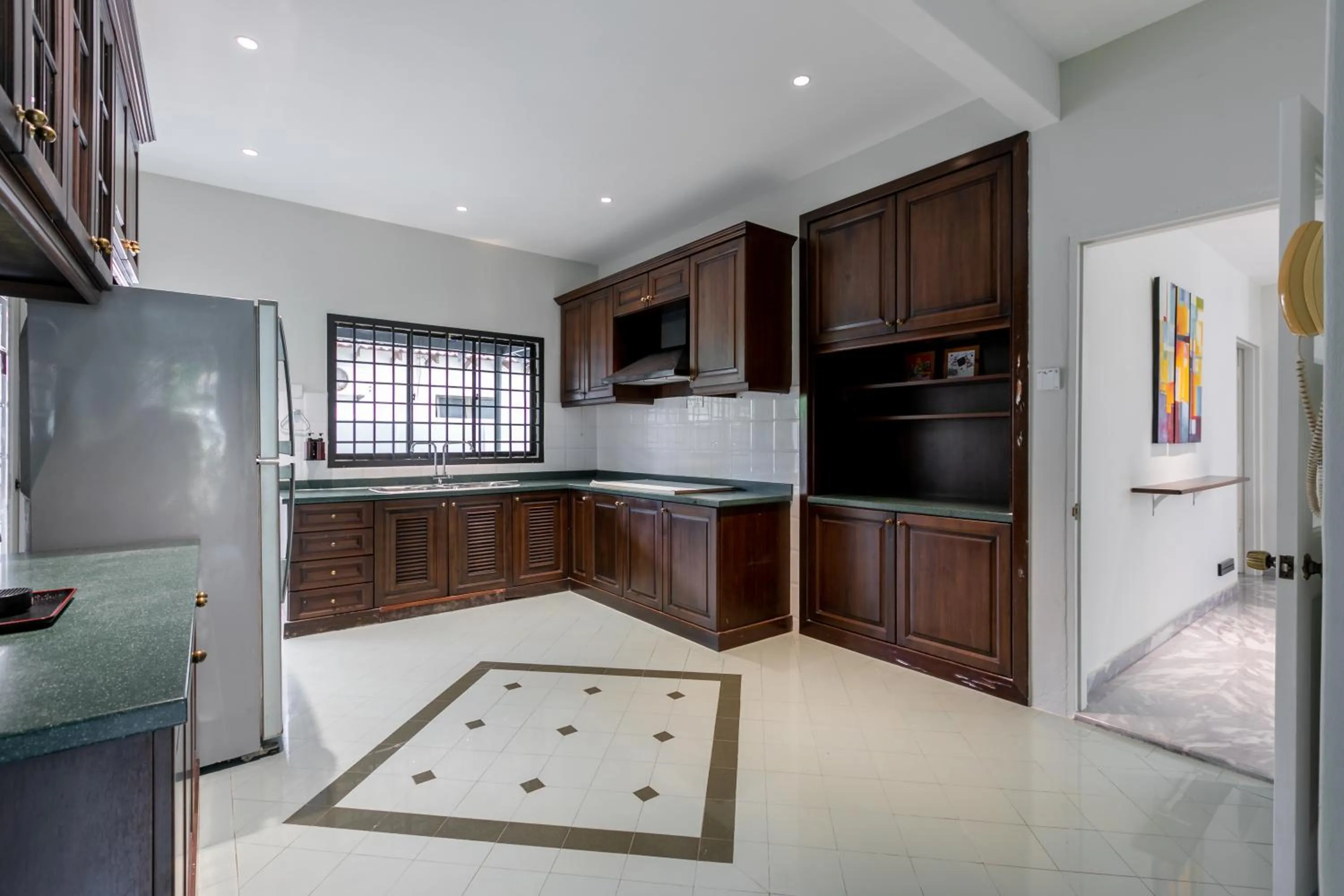 Kitchen or kitchenette in Kontor Mansion - 3 mins to Teluk Chempedak Beach & Private Pool