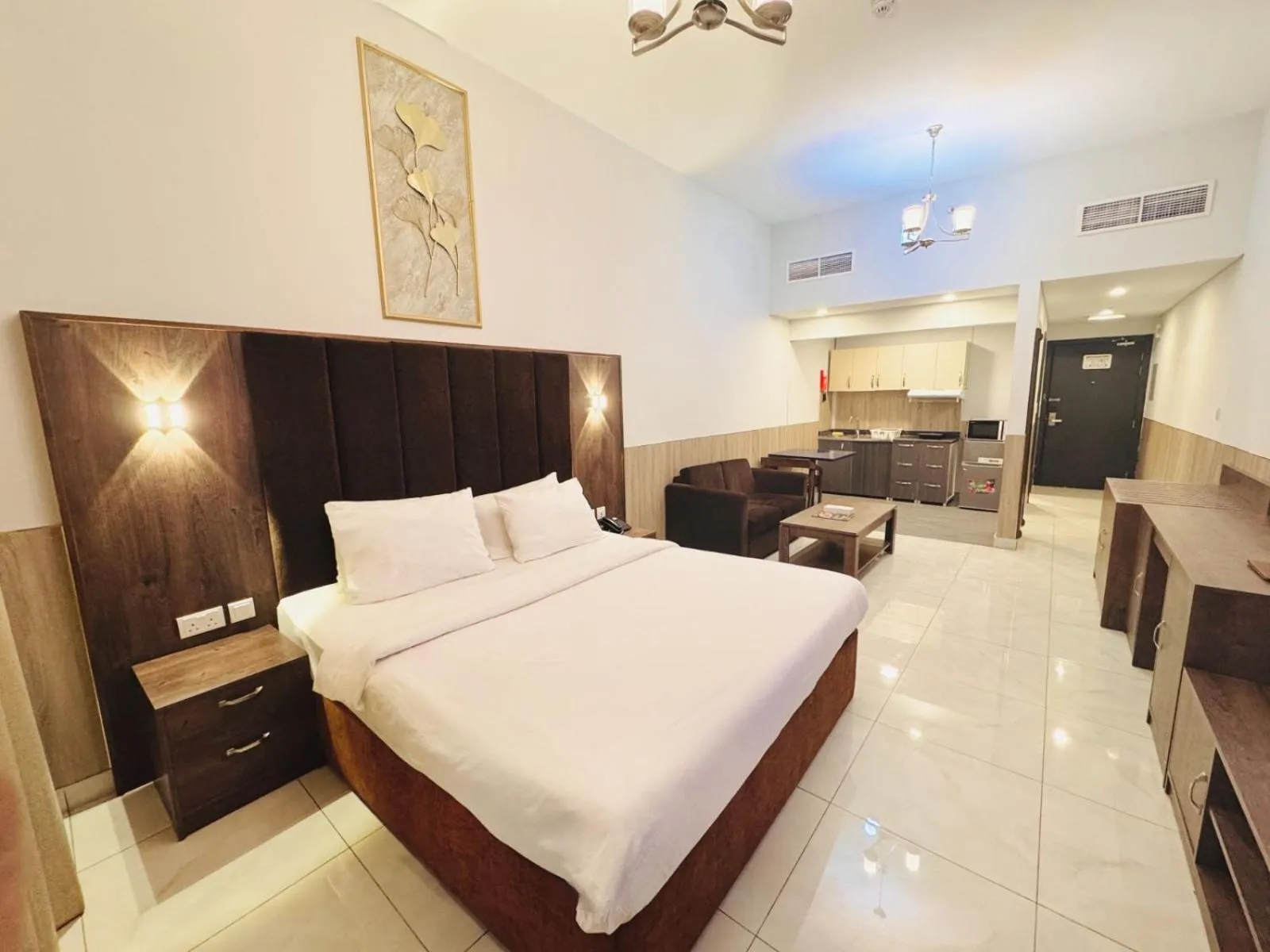 View (from property/room), Bed in New Dream Plaza Hotel Apartment