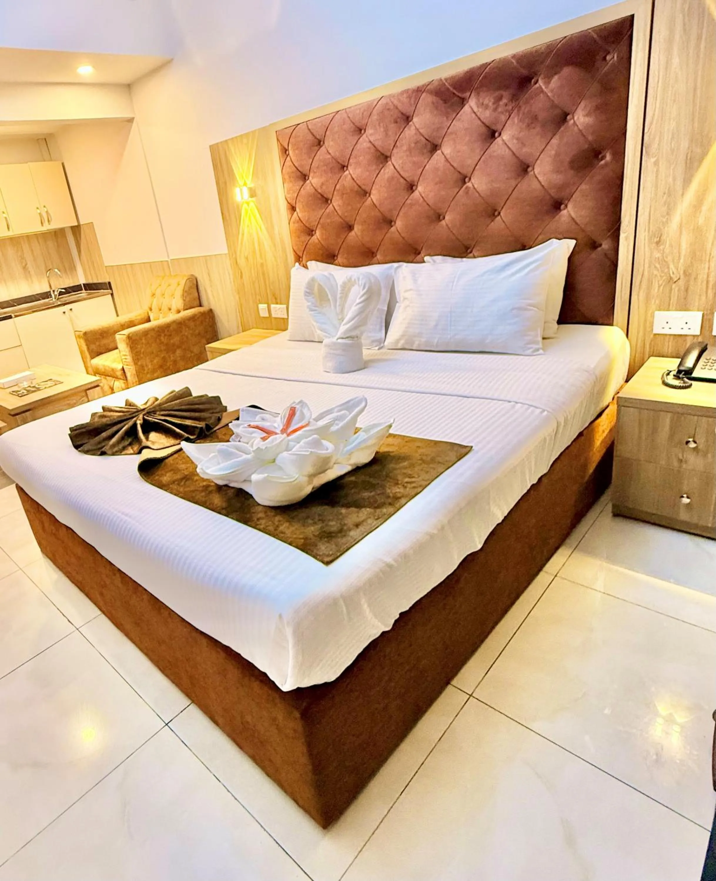 Bed in New Dream Plaza Hotel Apartment