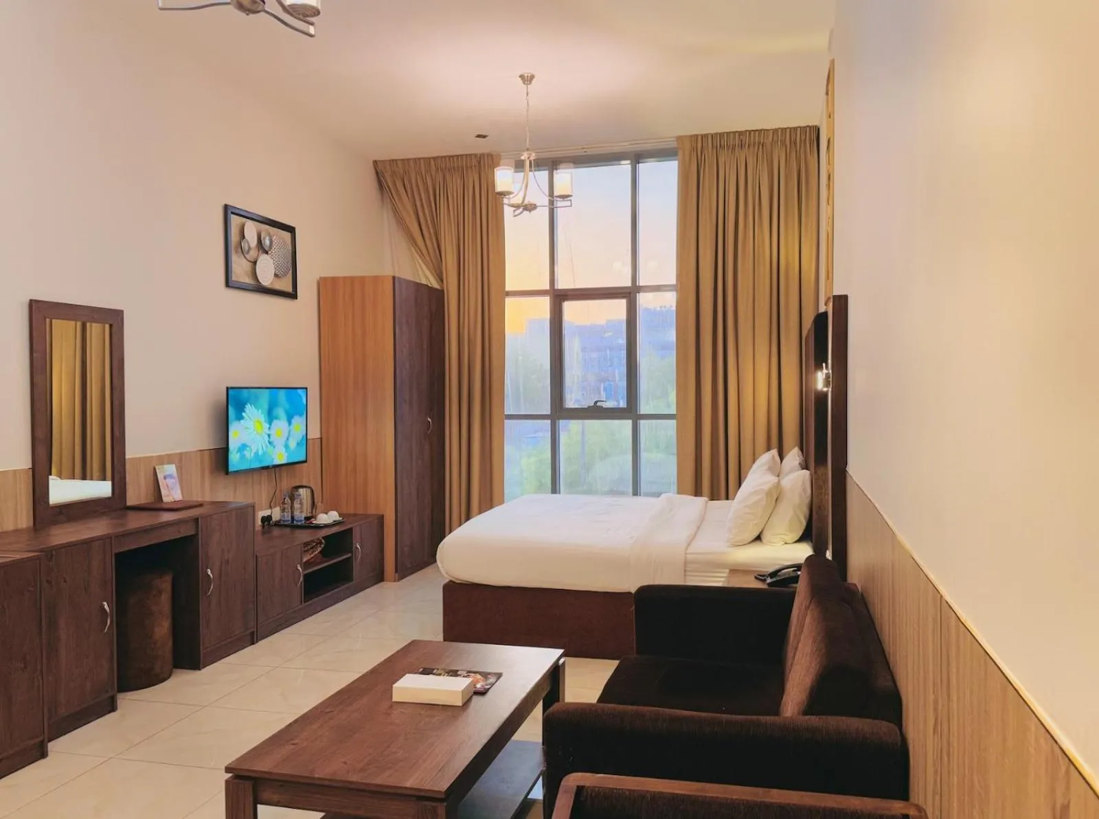 View (from property/room), Bed in New Dream Plaza Hotel Apartment