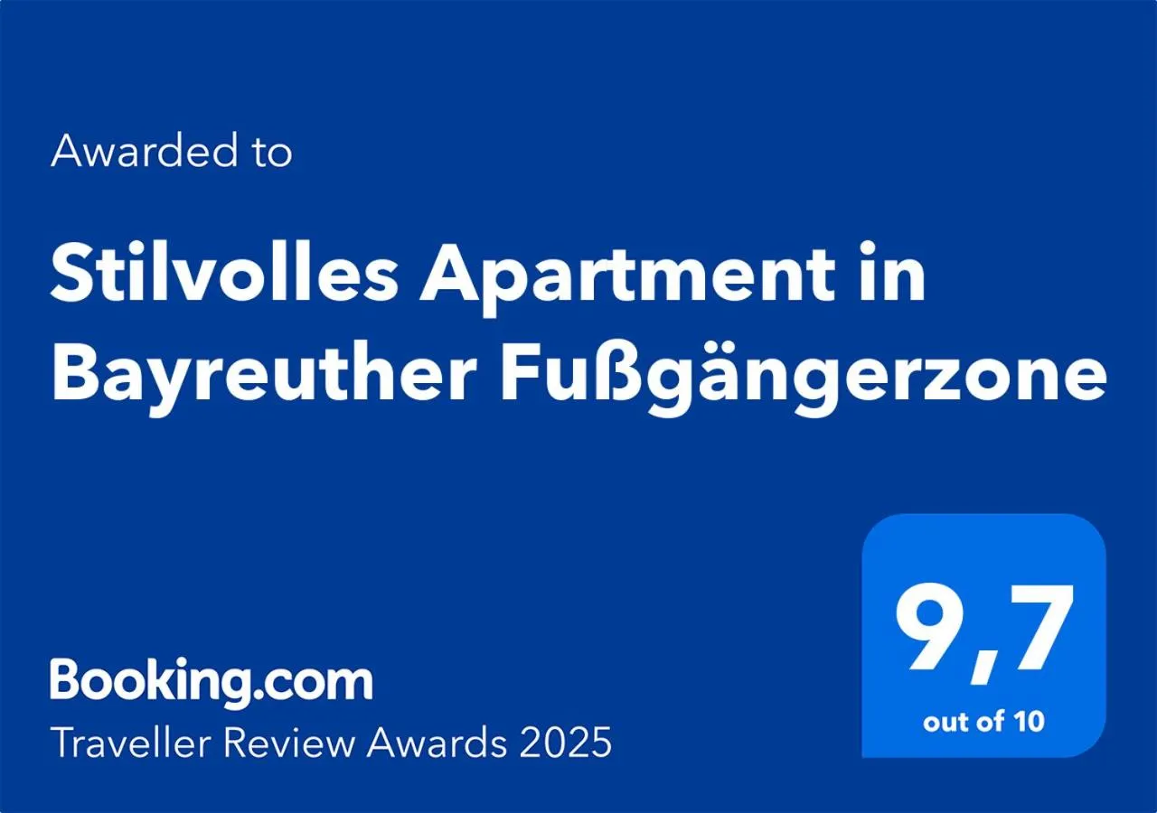 Certificate/Award in bayreuthome - Stilvolles Apartment im Zentrum - 2 Schlafzimmer
