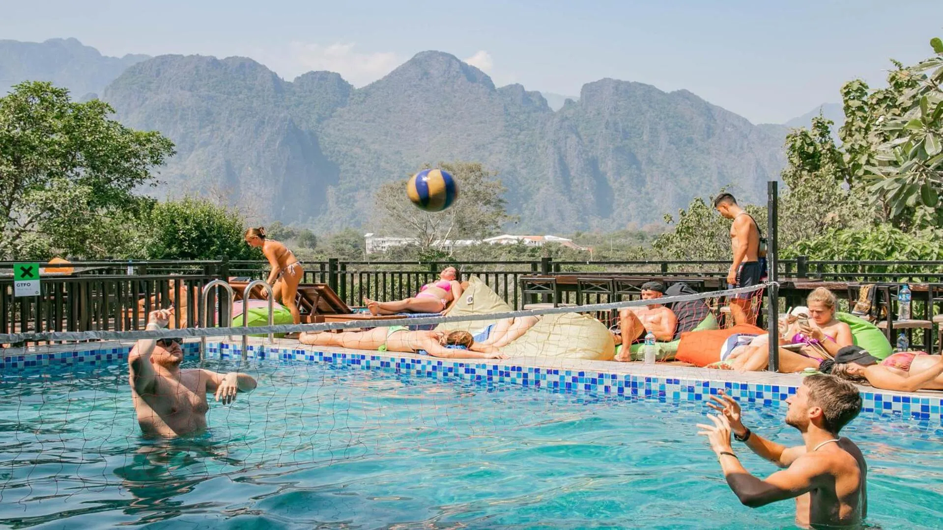 Swimming pool in Mad Monkey Vang Vieng