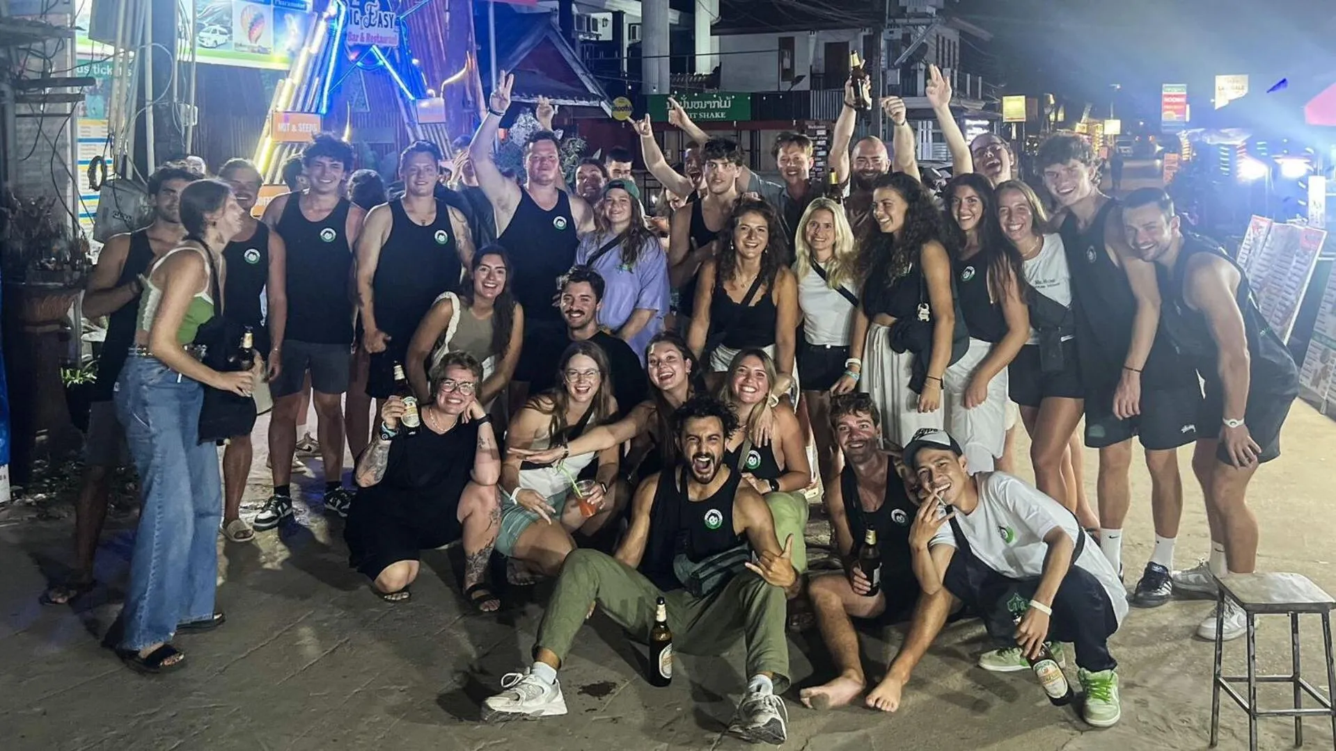 group of guests in Mad Monkey Vang Vieng