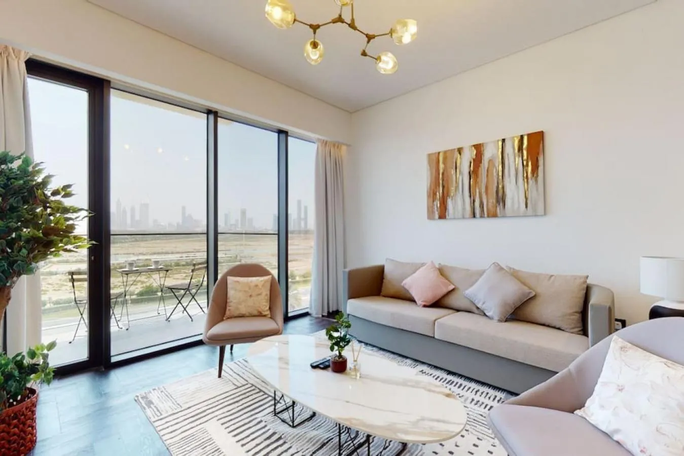 Living room in O Ten, Al Jaddaf - Smart One Bedroom