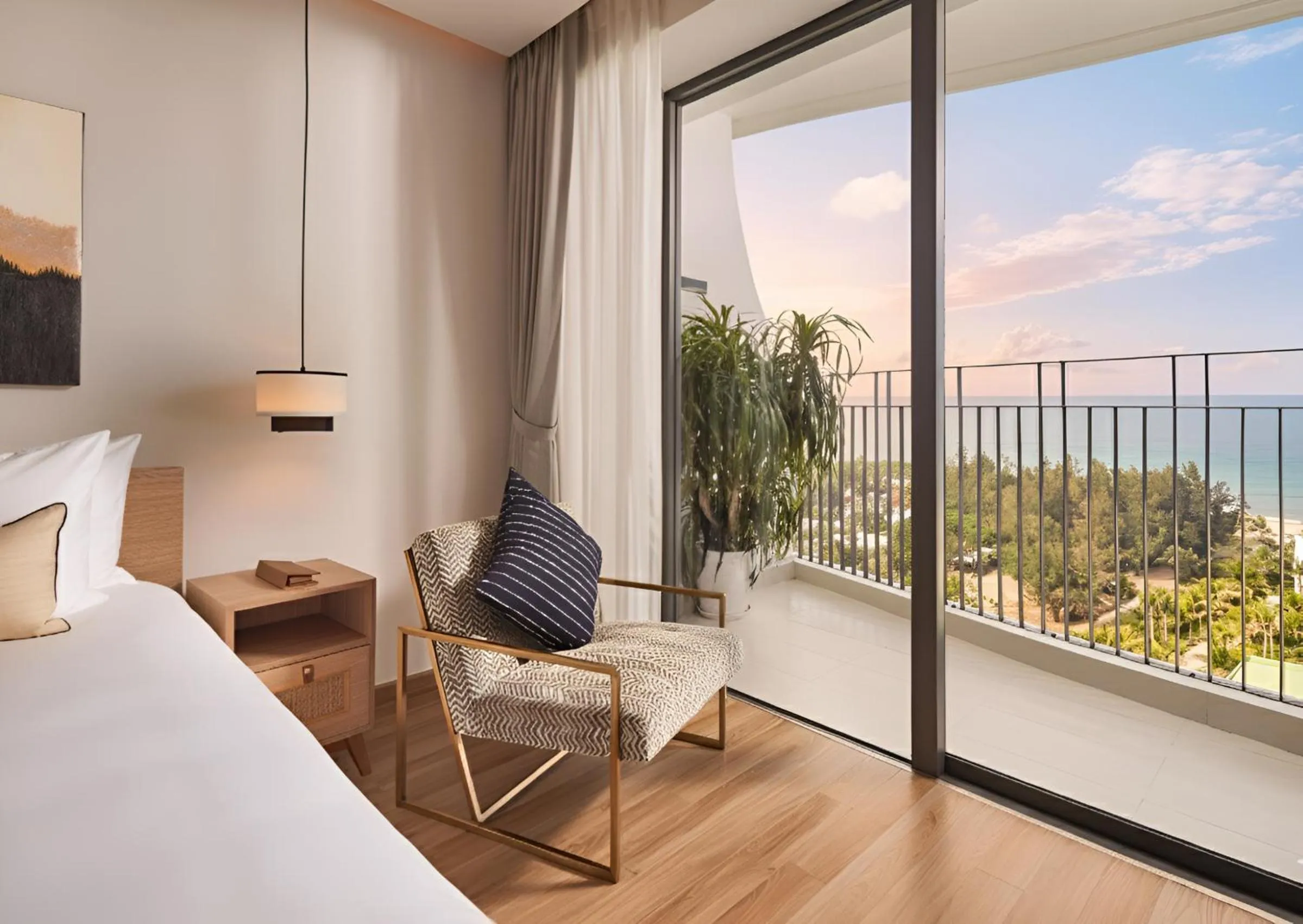 View (from property/room), Bed in Wyndham Hoi An Royal Beachfront Resort & Villas