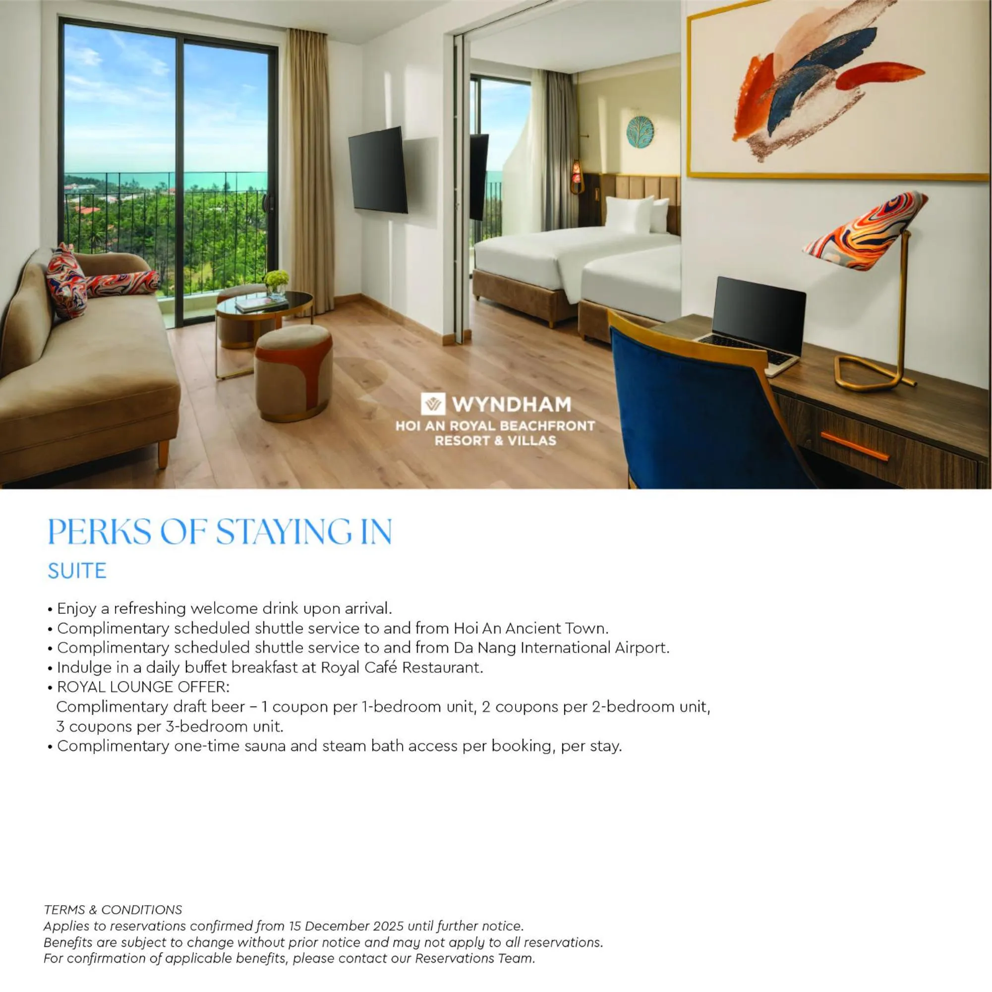 Text overlay in Wyndham Hoi An Royal Beachfront Resort & Villas