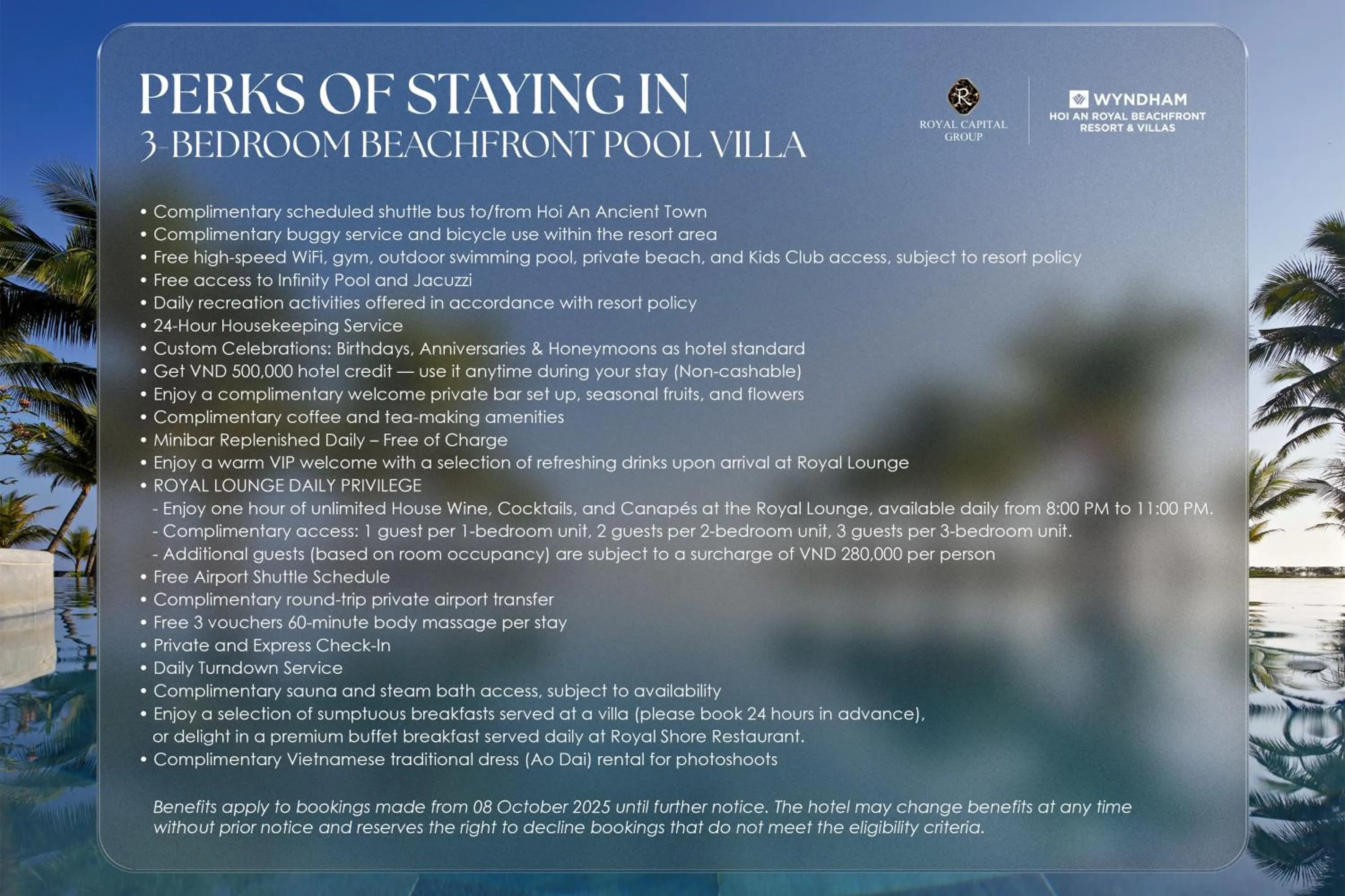 room service in Wyndham Hoi An Royal Beachfront Resort & Villas