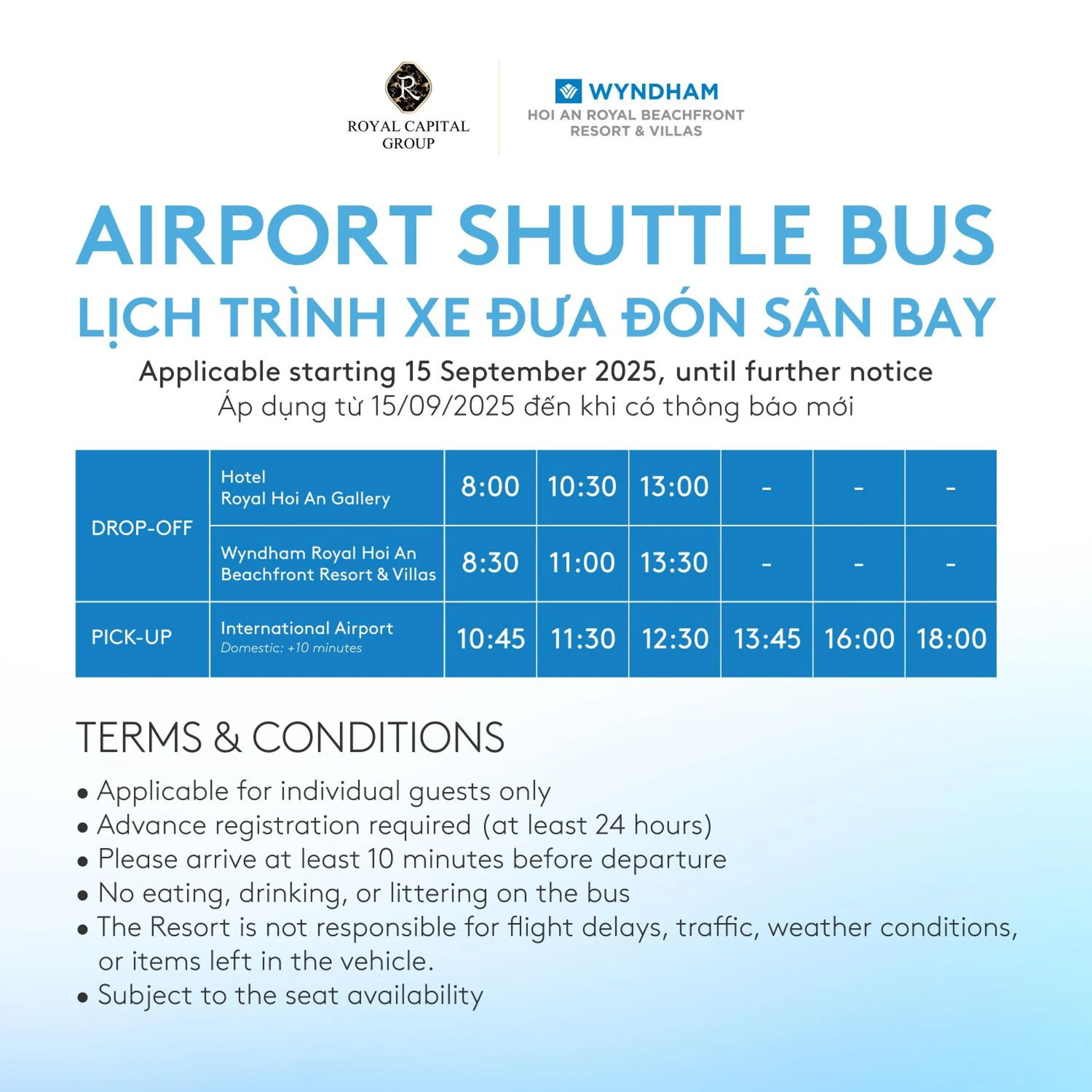 shuttle in Wyndham Hoi An Royal Beachfront Resort & Villas