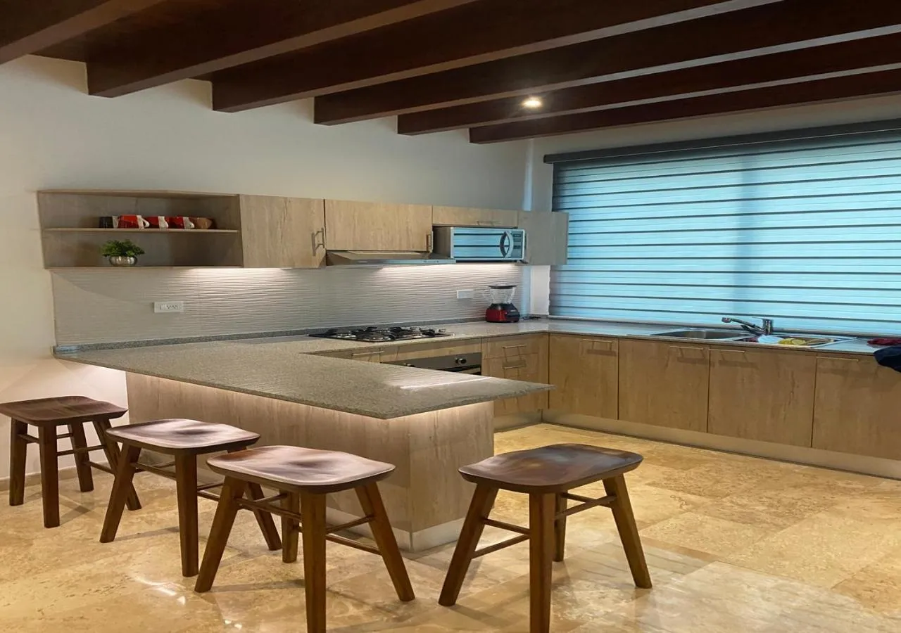Kitchen or kitchenette in Departamento Xhelin Maya, exclusivo en Playa del Carmen, Quintana Roo