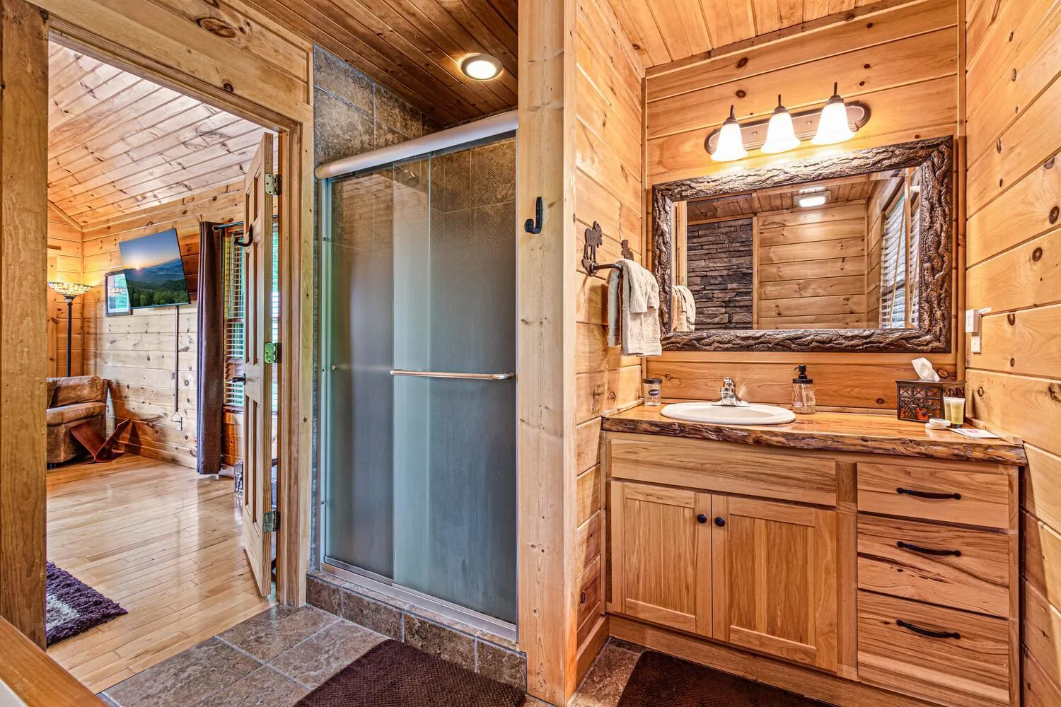 Shower in Incredible Views! - Pet Friendly - Aska Adventure Area - Bearfoot Bungalow
