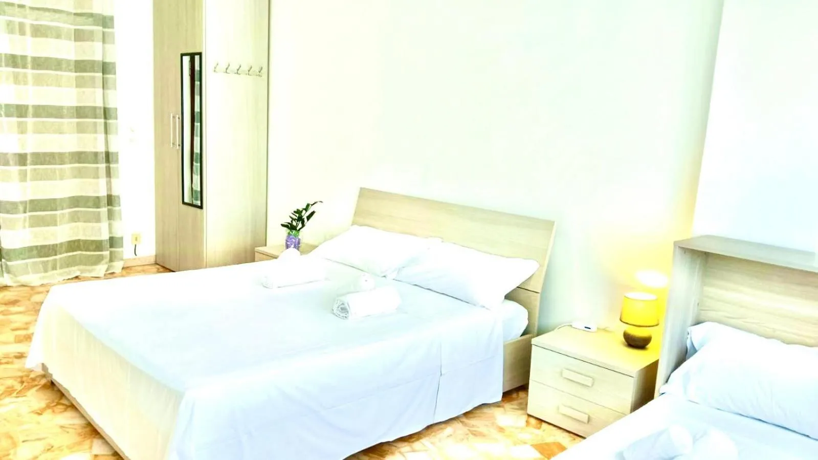 Photo of the whole room, Bed in Happy Stay