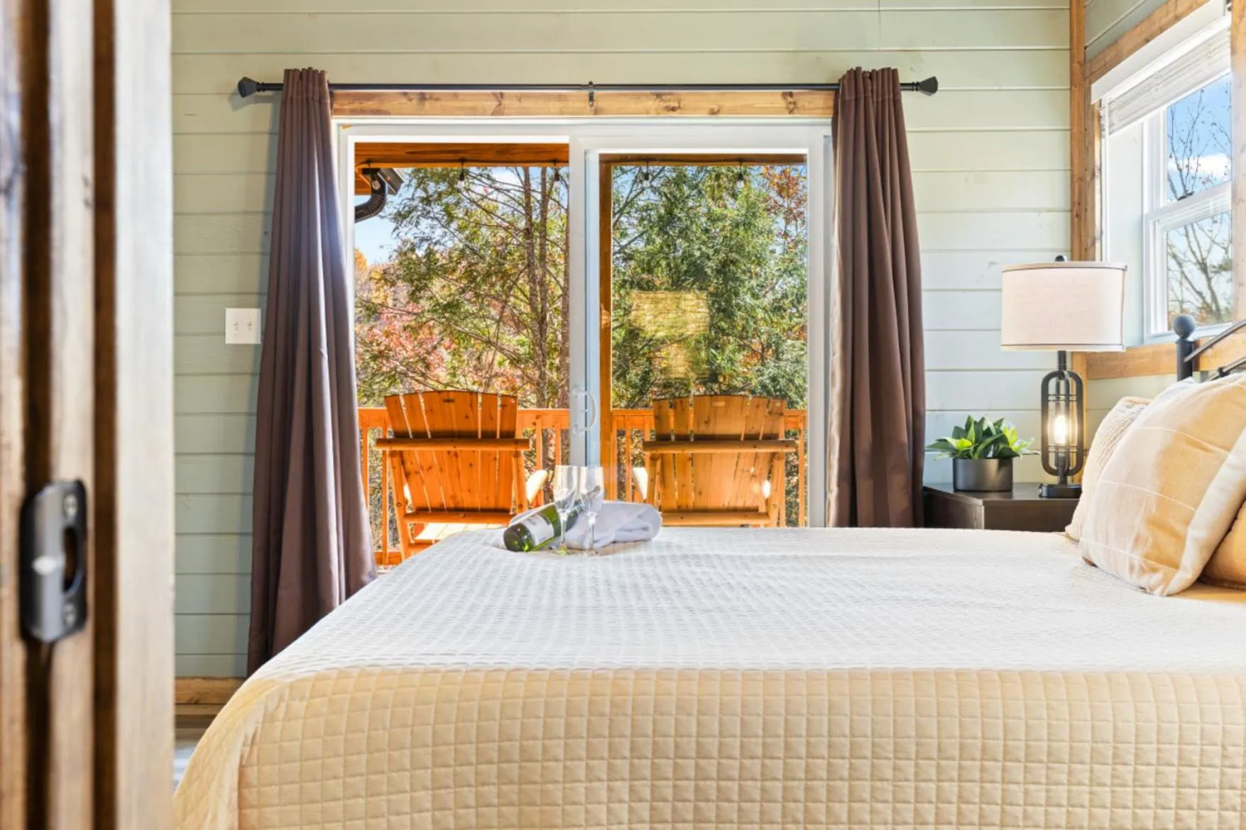 Bed in Luxe Mountain Pool Escape by Ghosal Luxury Lodging